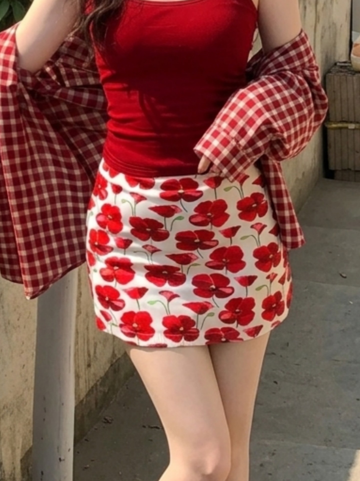 Summer Vacation Floral Print Skirt