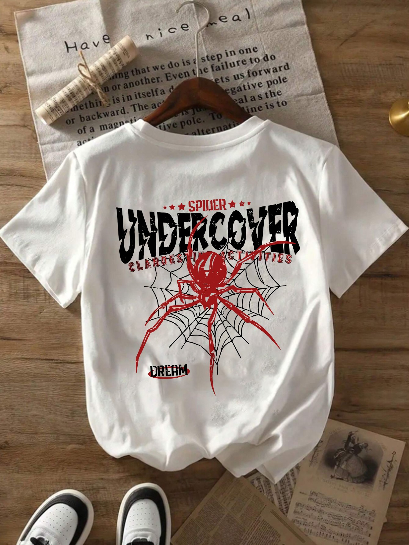 Spider Printed Pullover T-Shirt