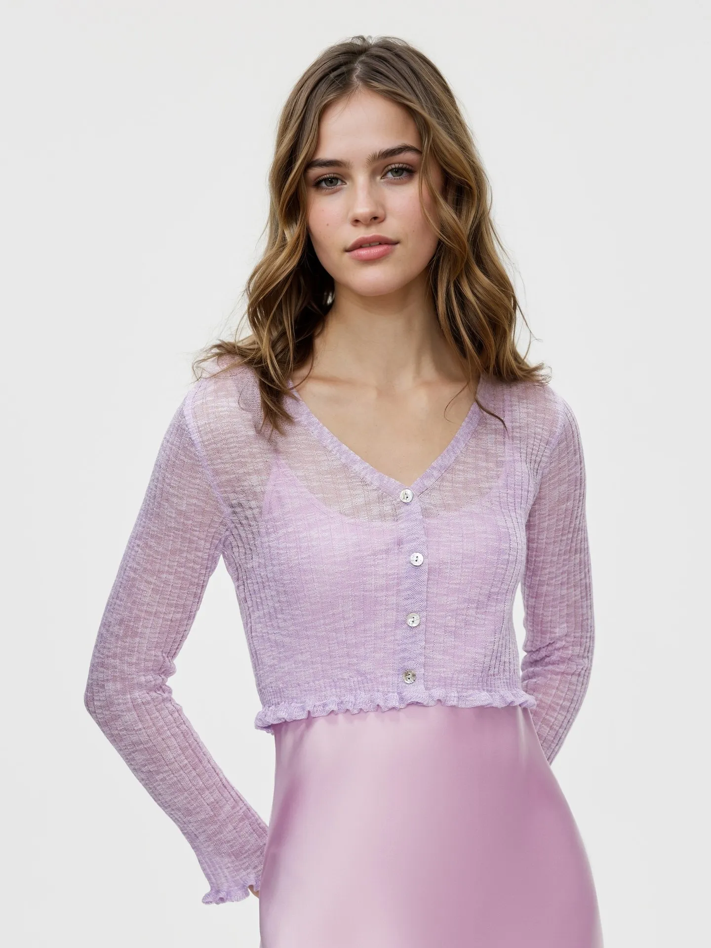 Cropped Sheer Knit Cardigan | Savana | Bestsellers
