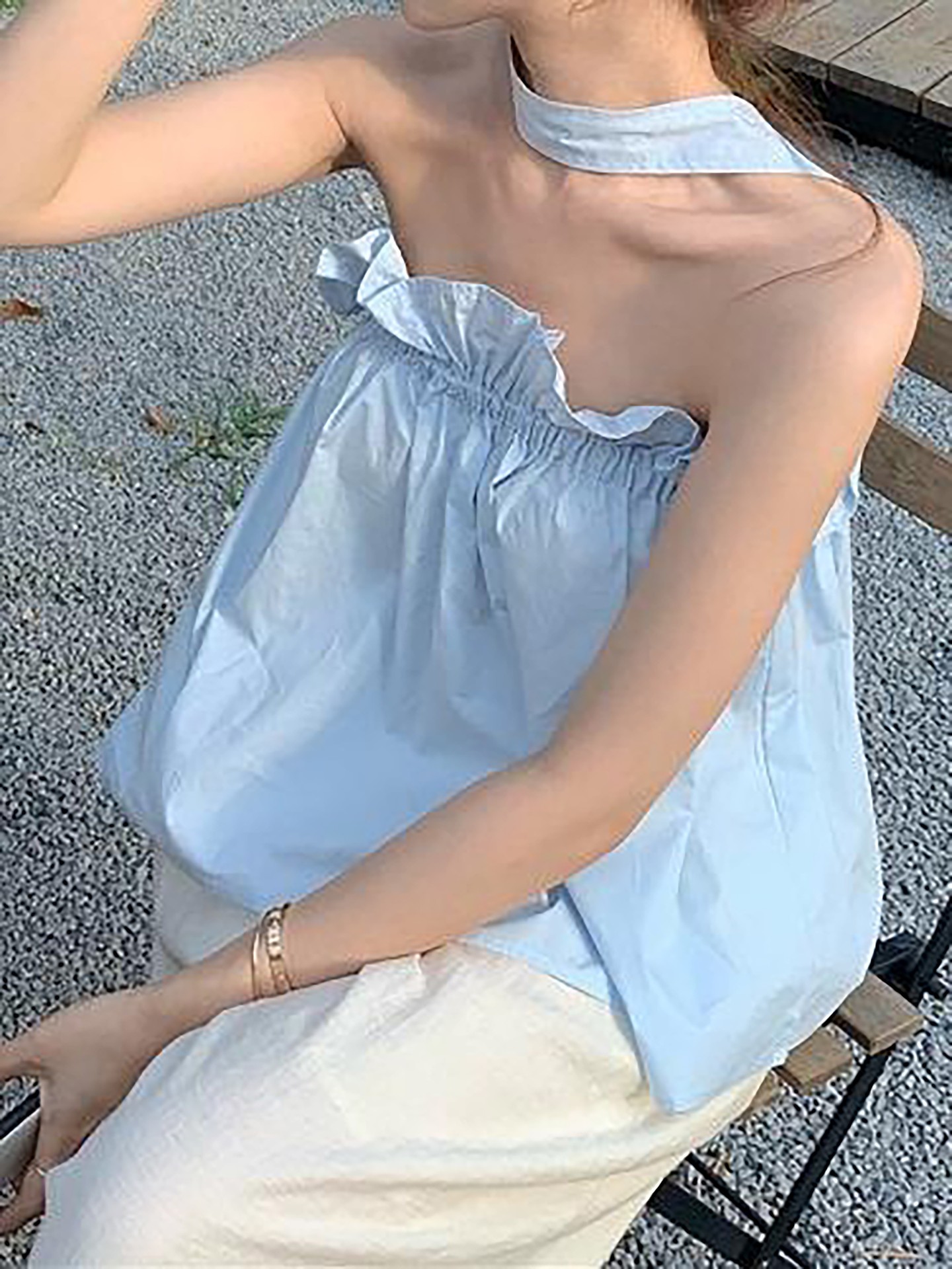 Lettuce trim Halter Top