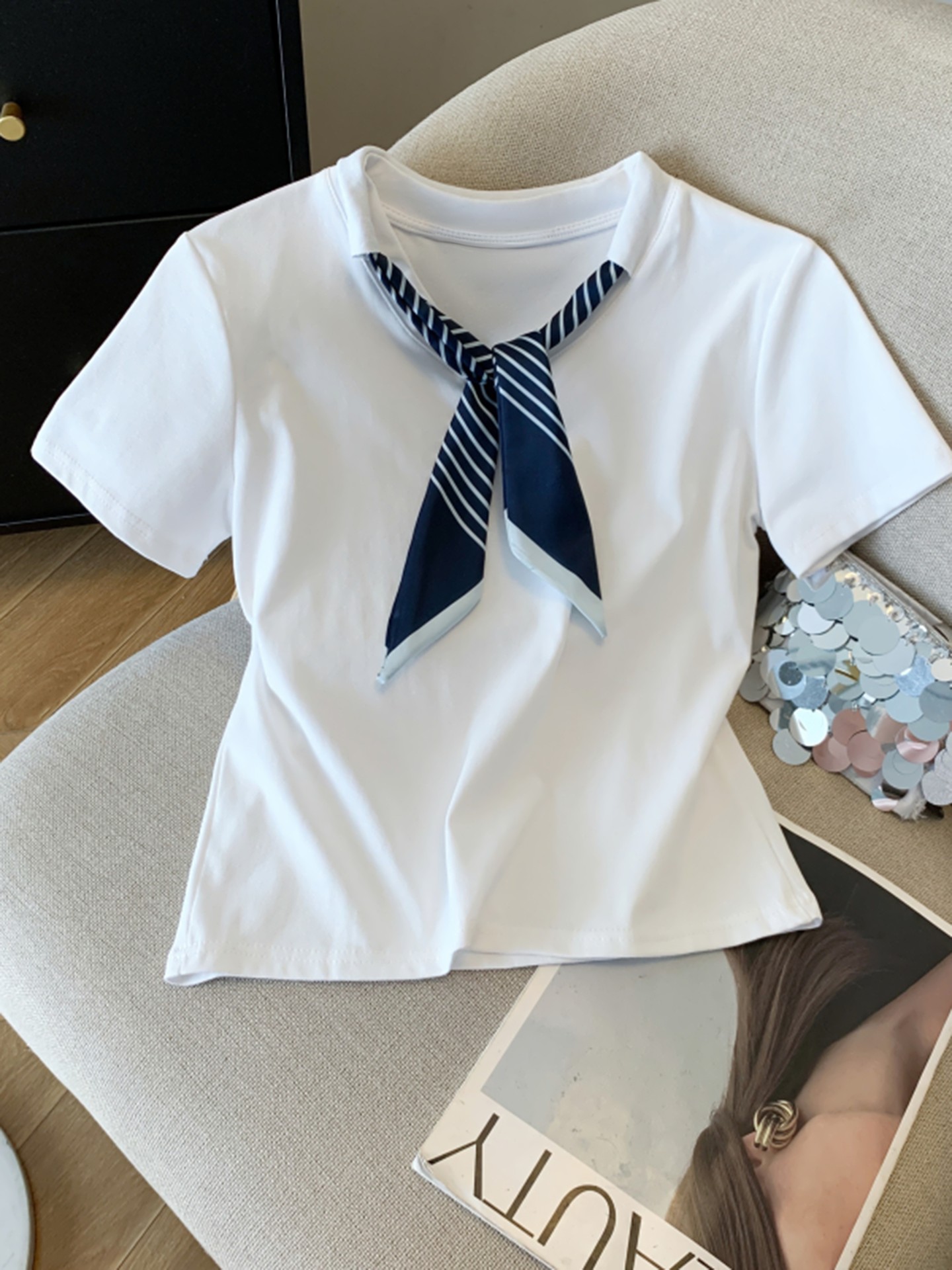 Scarf Tie Up T-Shirt