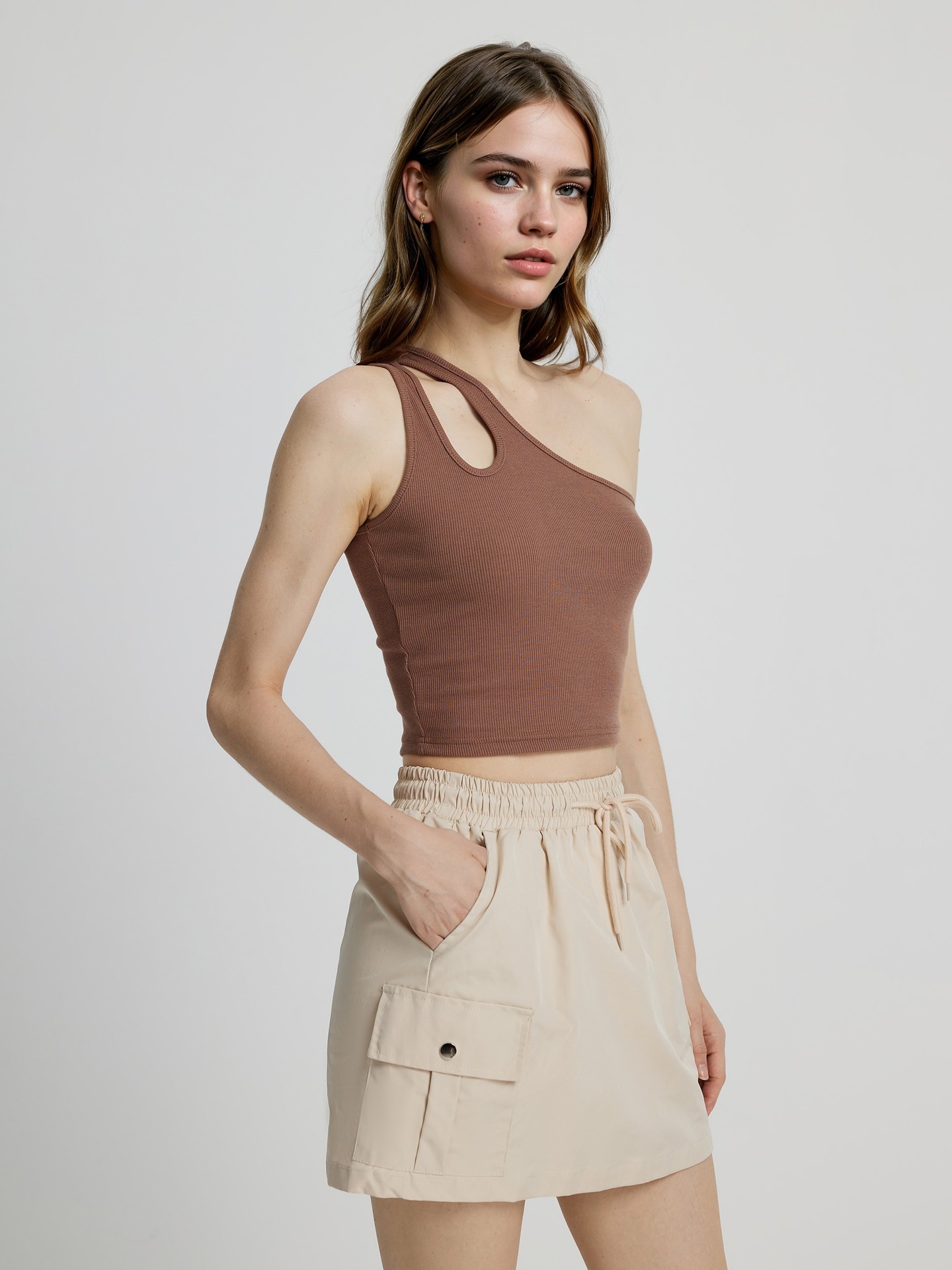 Asymmetric Cut Out Tank Top