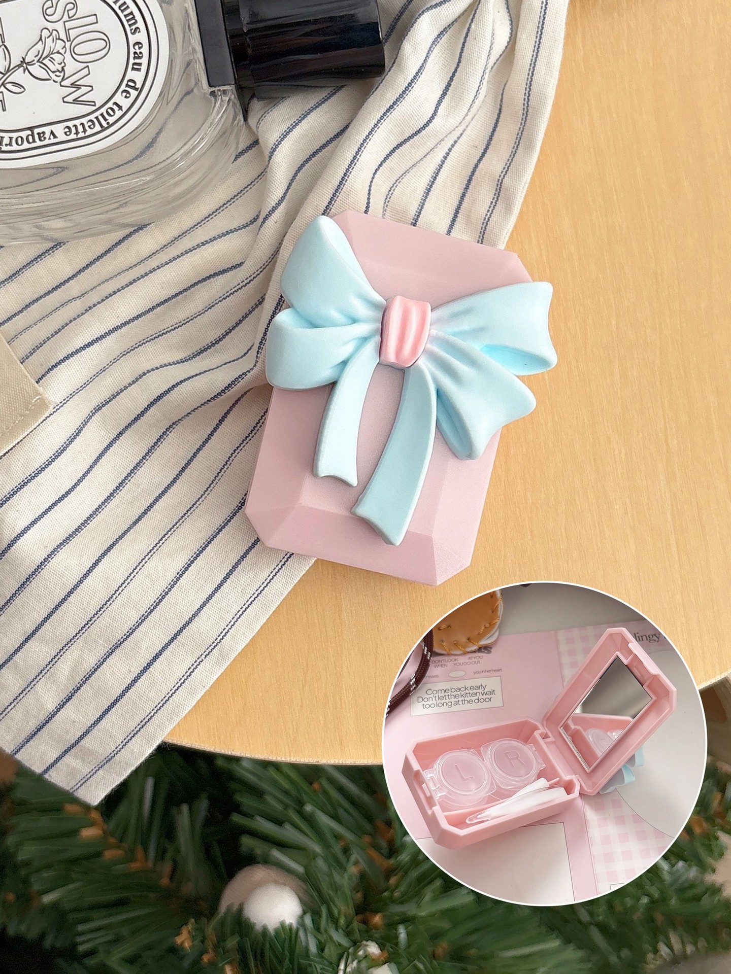 1set(4pcs) 3D-Bow Contact Lens Cases