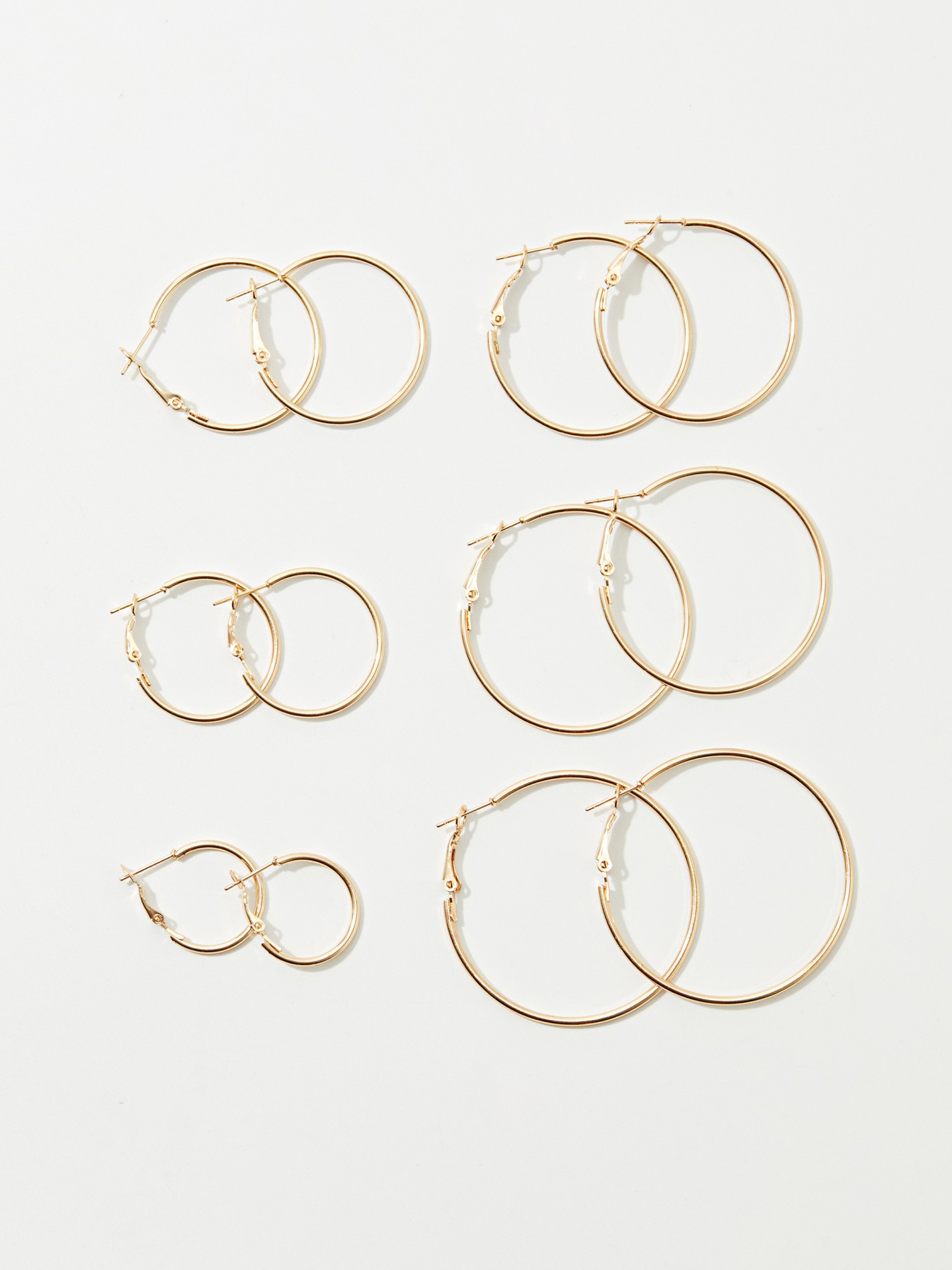 Set Of Six Hoop Earrings