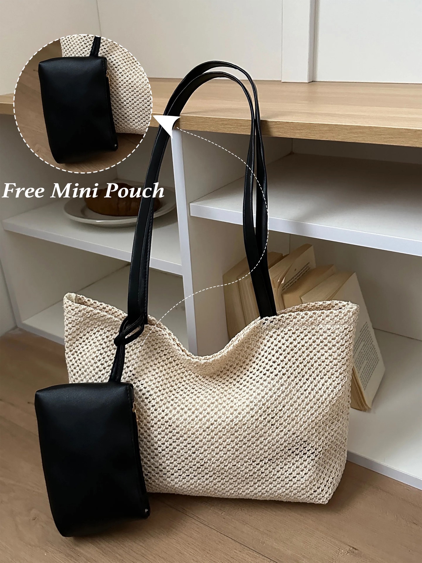 Knitted Shoulder Bag with Free Charm