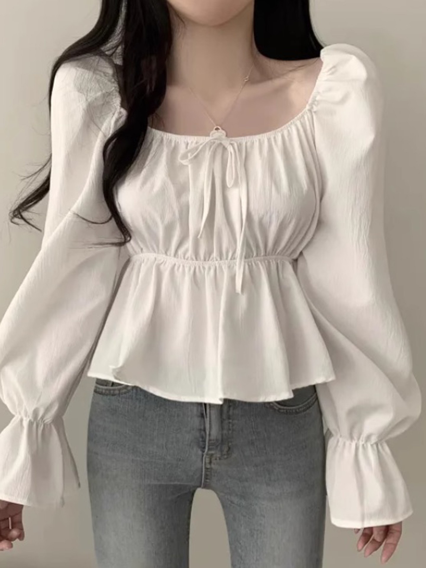 Puff Sleeve Peplum Top