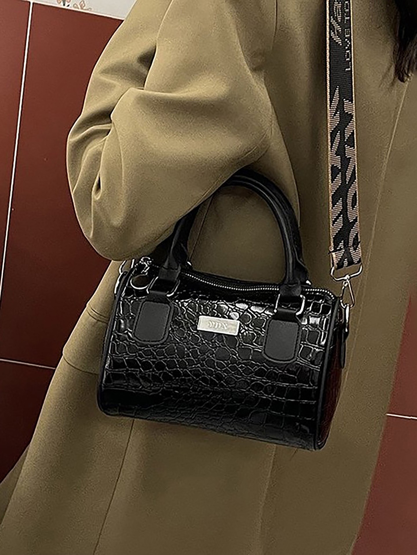Snake Print Crossbody Bag