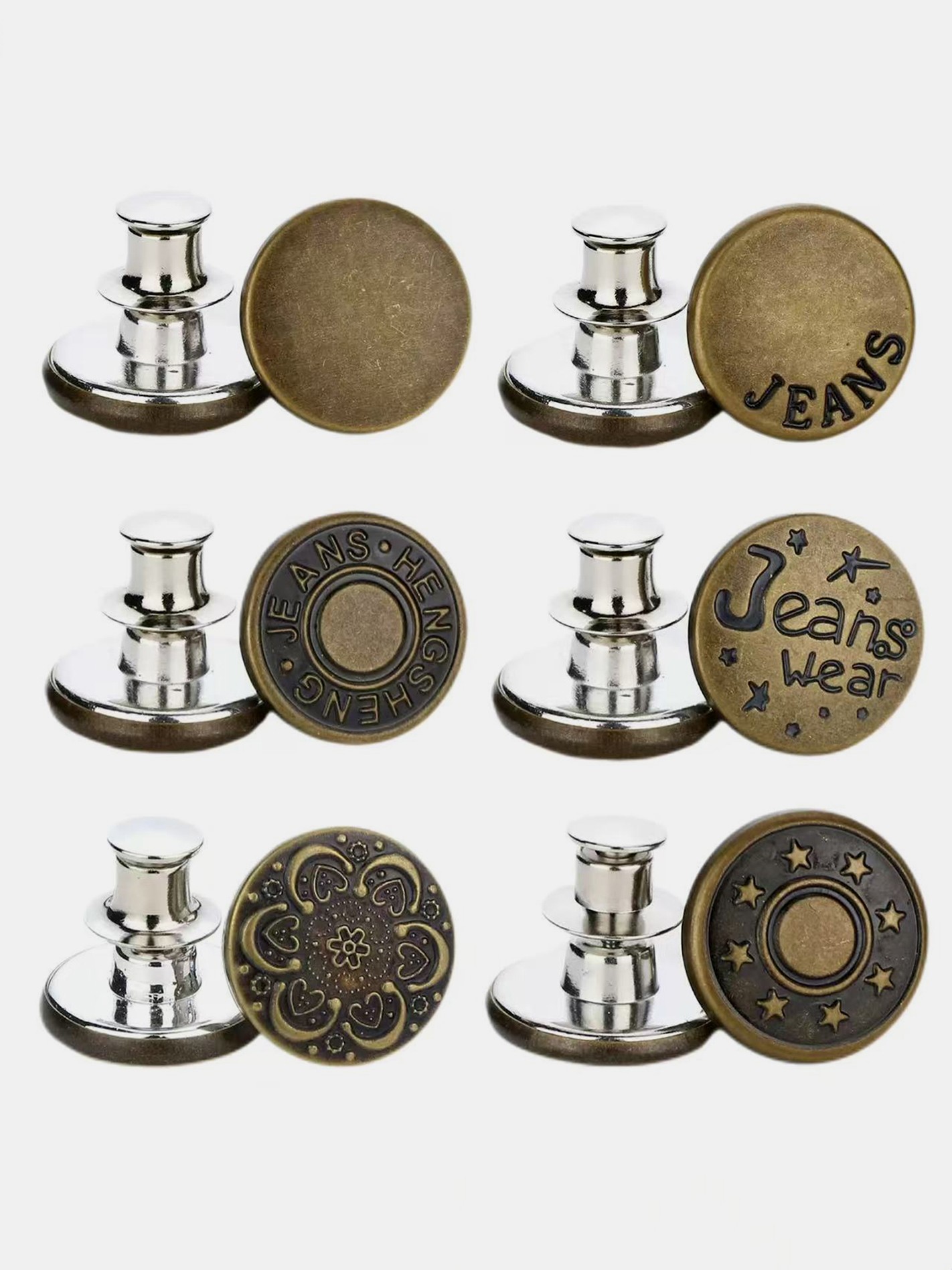 6pcs Metal Clothing adjuster