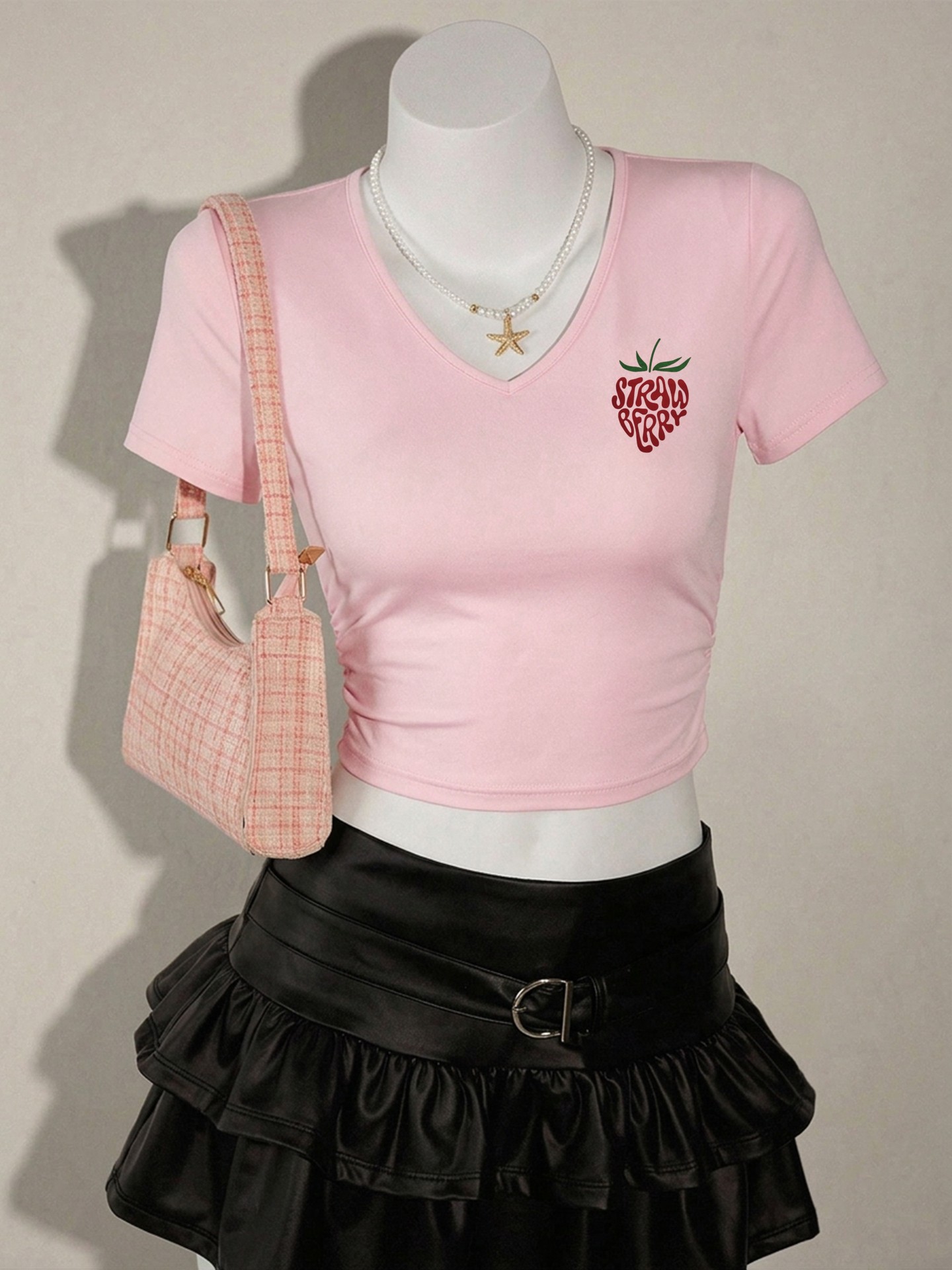 Cute Strawberry Print Pullover T-Shirt