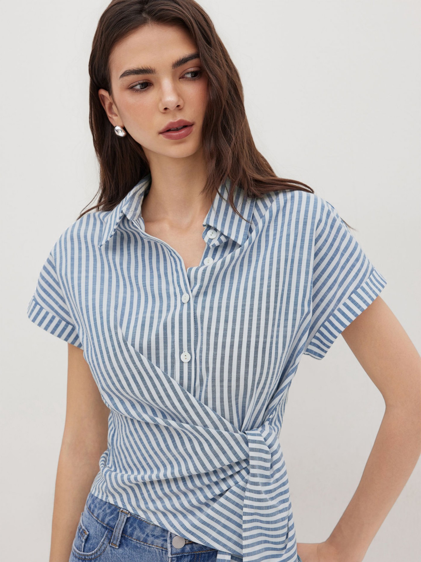 Wrapped Placket Blouse
