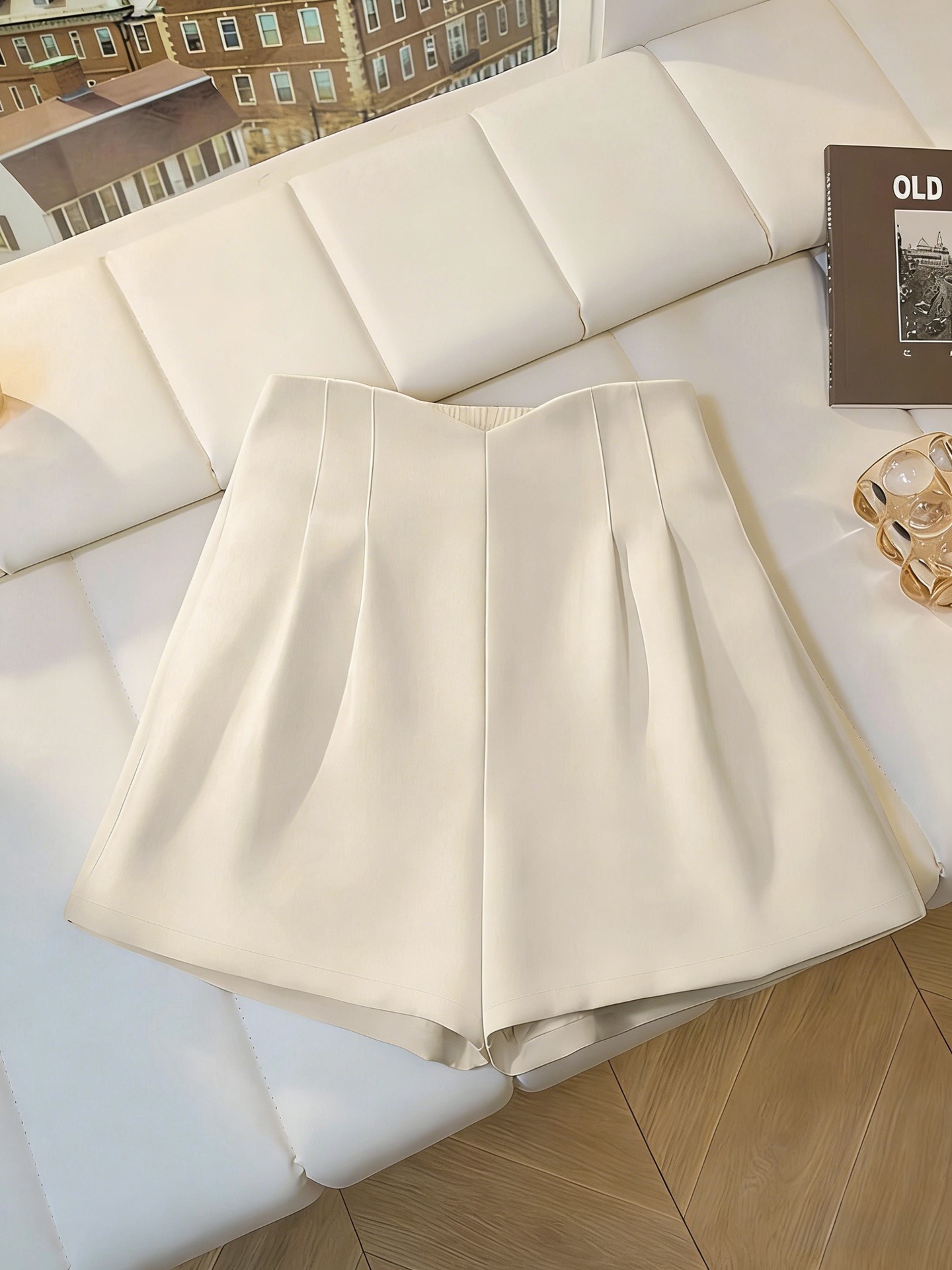Draped Straight Leg Shorts