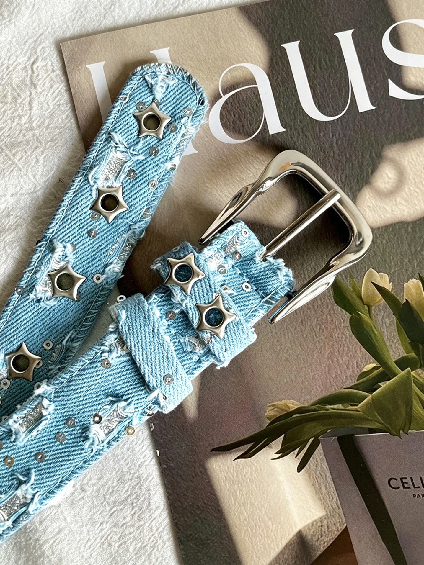Pentagram Denim Belt