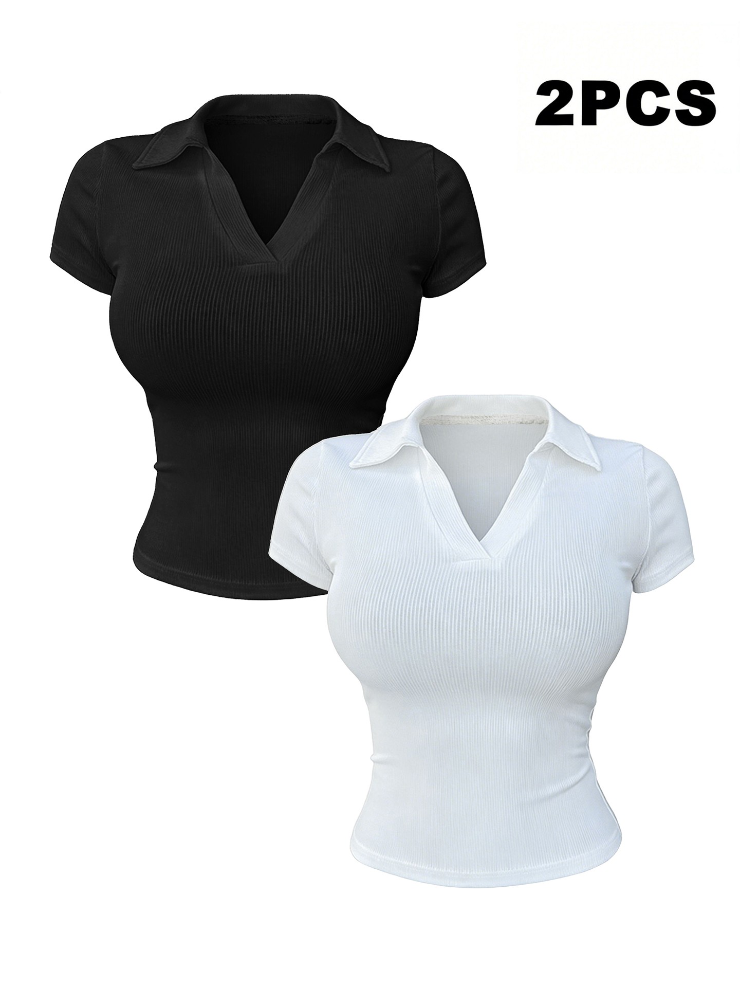 2Pcs Basic Polo T-Shirt