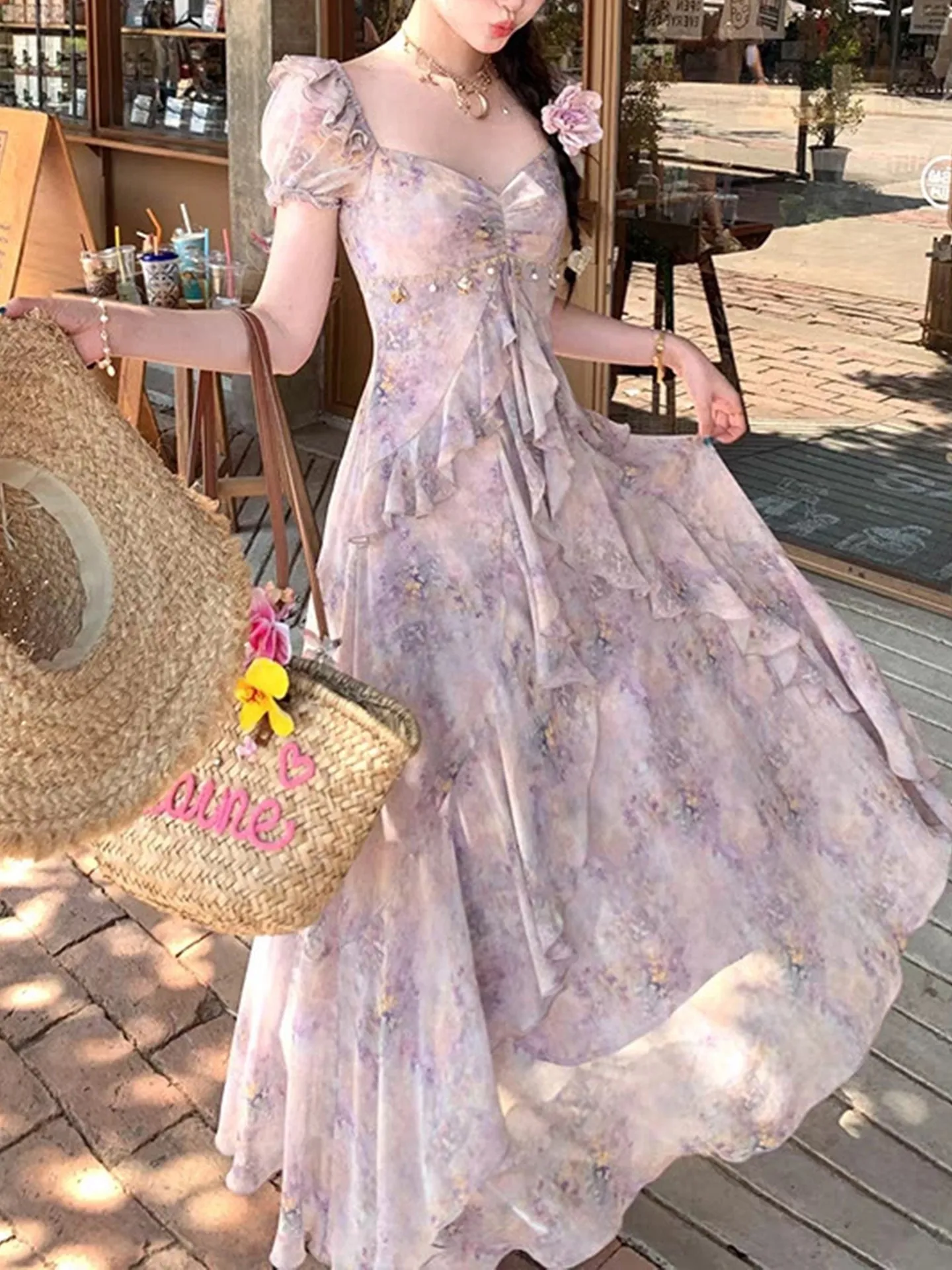 maternity dress a line Momyknows Elegant Pink Flare Sleeve Tulle A-Line Flowy Baby Shower Maxi Dress, Pink / 2XL More details 90s fashion bollywood outfits RIVER07 COLOR:Powder