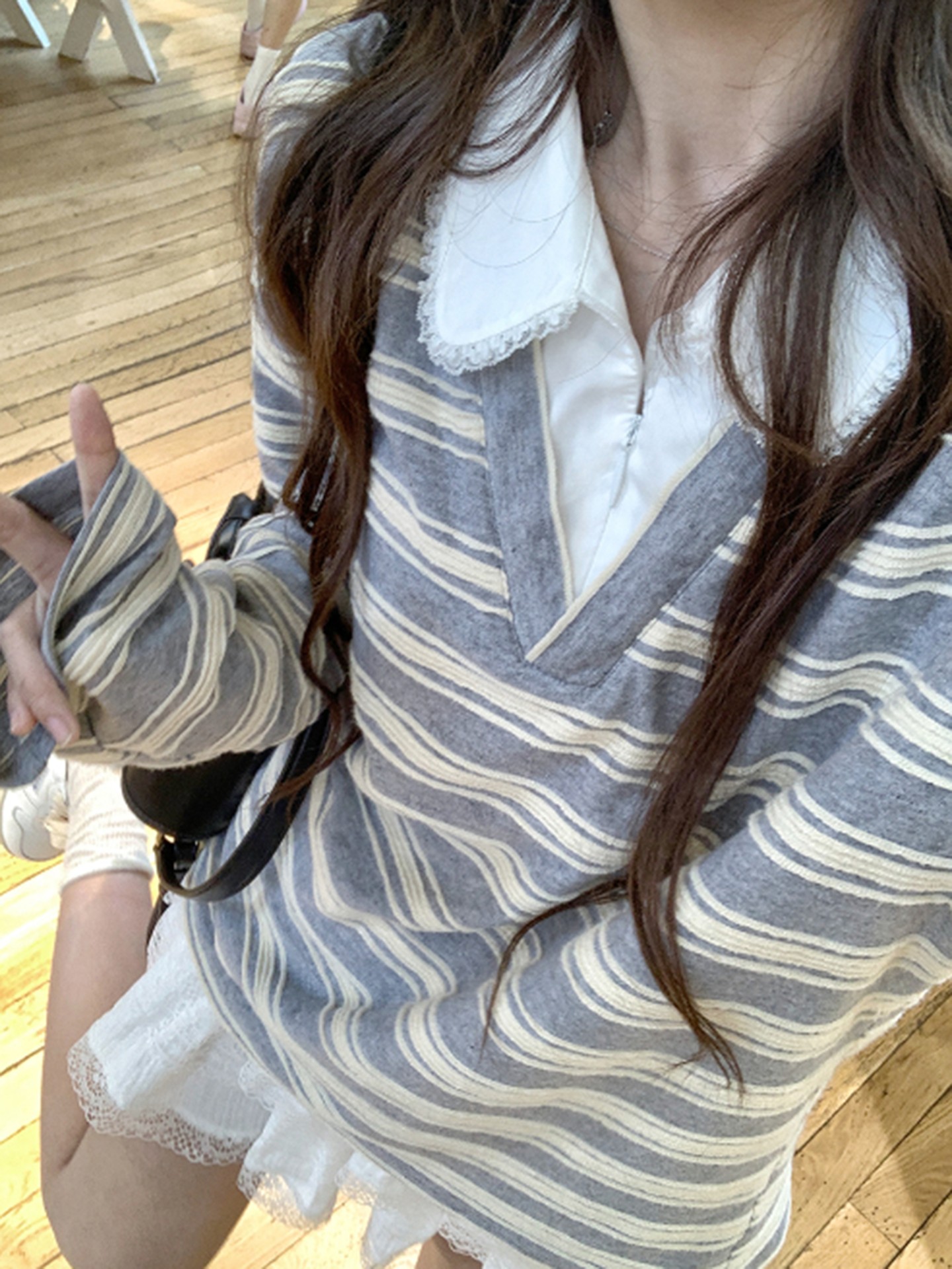 Decorative Zipper Half Placket T-Shirt