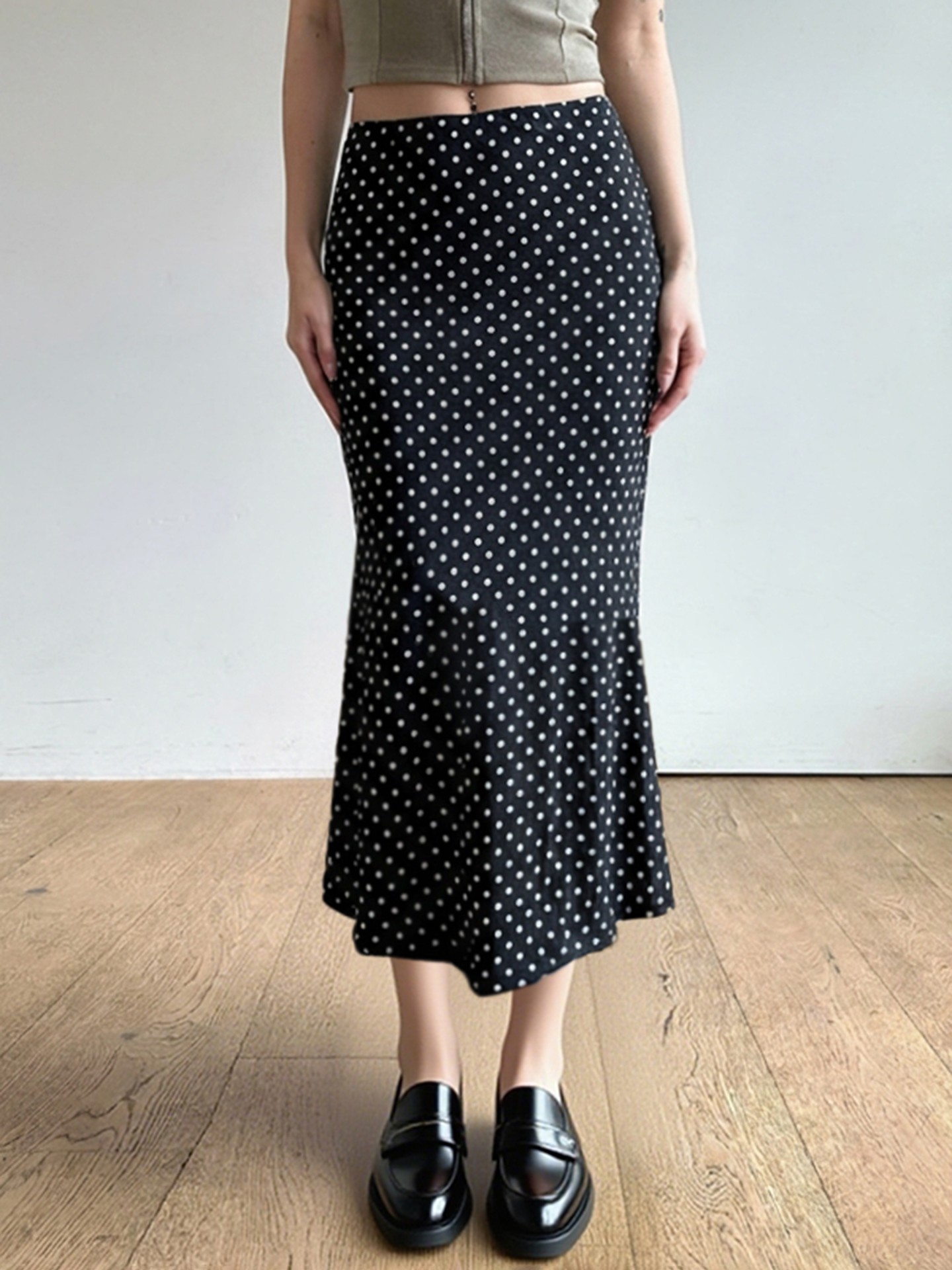 Polka-Dot Mesh Mermaid Skirts