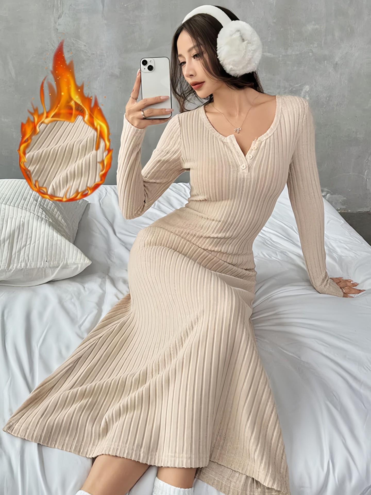 Winter Warm Casual A Line Dress