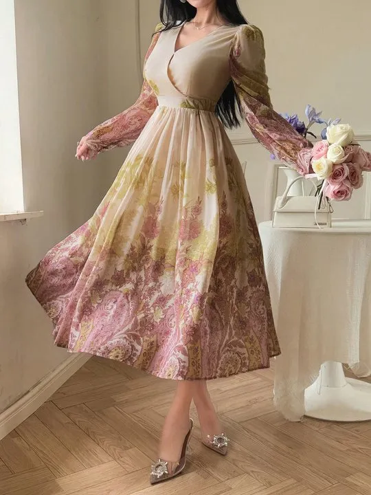 a-line v-neck floor-length chiffon evening dress with sequins NumberSea-A-Line Celebrity Red Carpet Formal Gown Black Tie Wedding Guest Floor Length Long Sleeve V Neck Sequin Color:Green Moss Dry Clean Only Women's dress Saint Laurent Backless Cowl