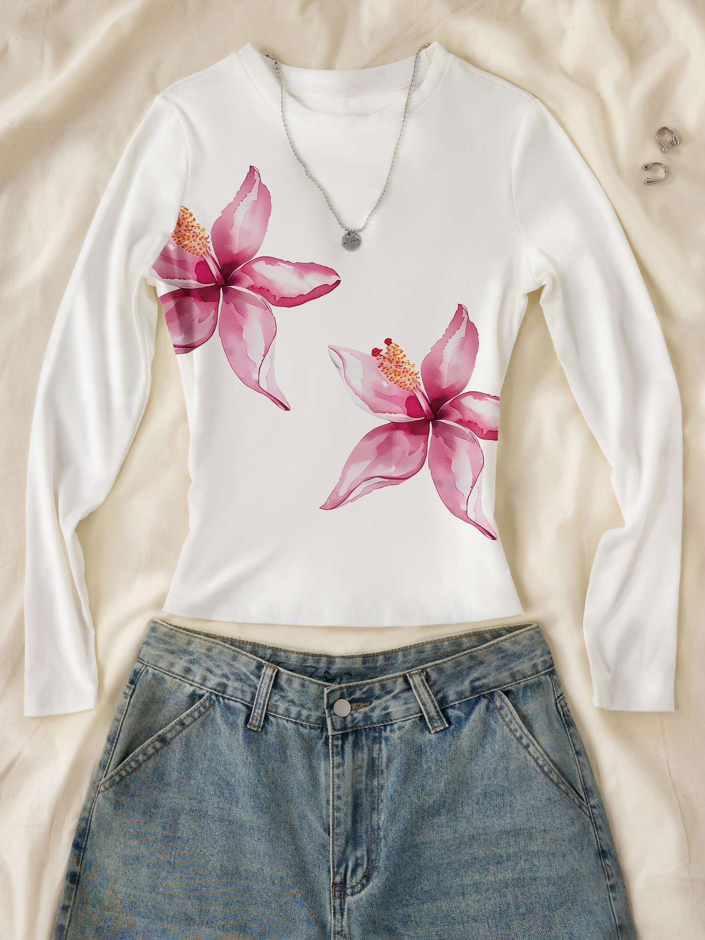 Slim Fit Floral Printed T-Shirt
