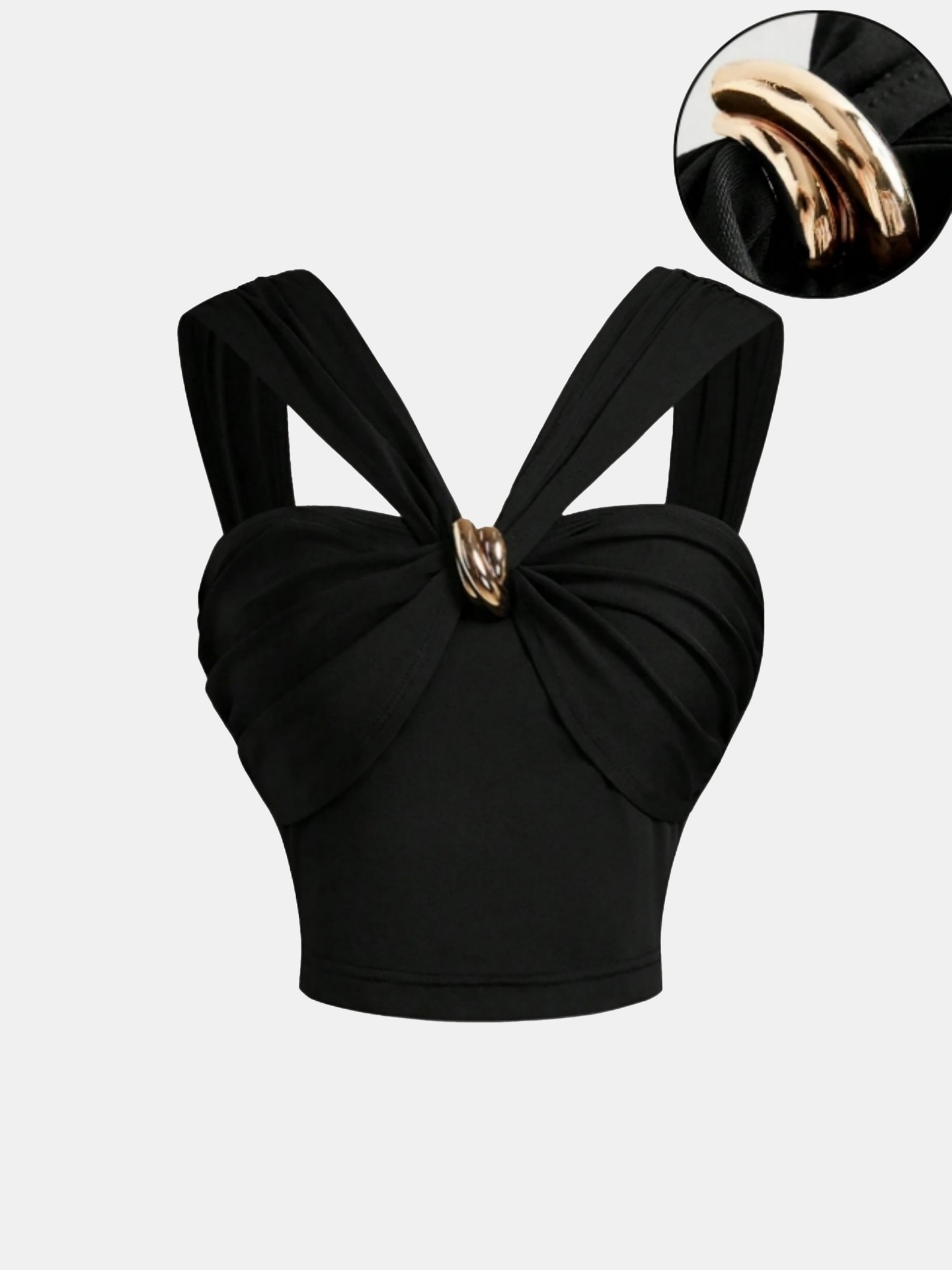 Sexy Tank Top Sleeveless Metallic Decor top