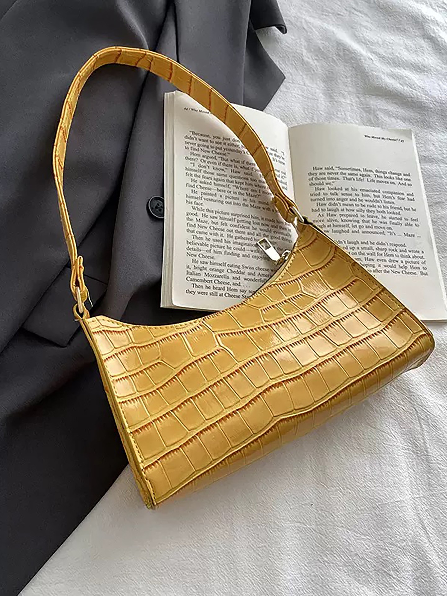 Snake Print Bucket Shoulder Bag