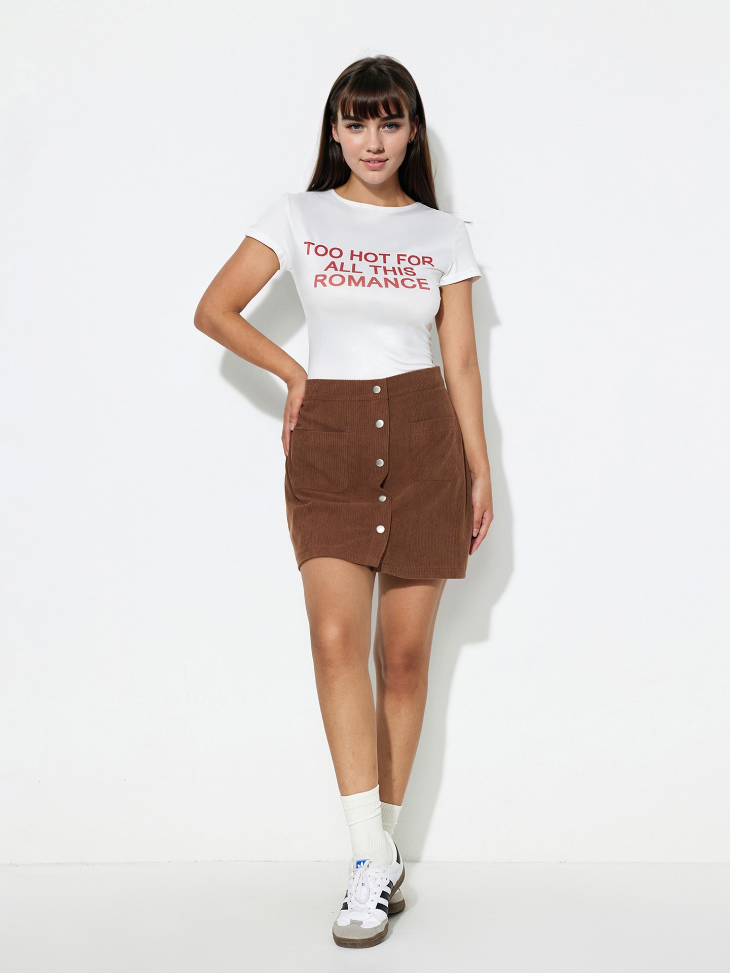 Buttoned Straight Skirt