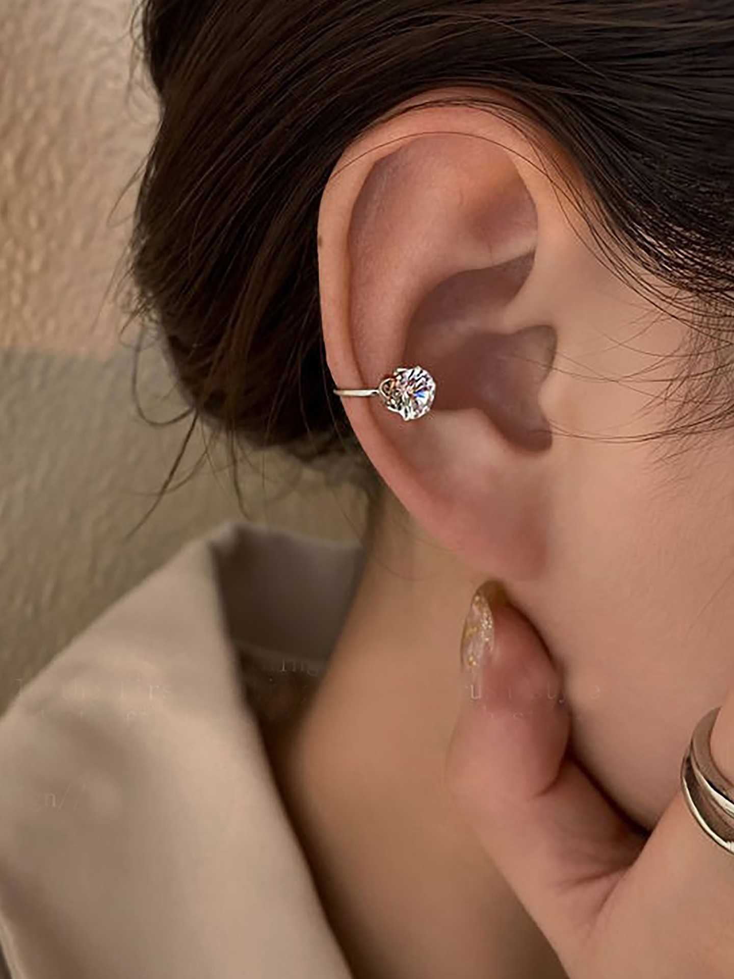 Rhinestone Artificial Jewellery -Ear Cuff
