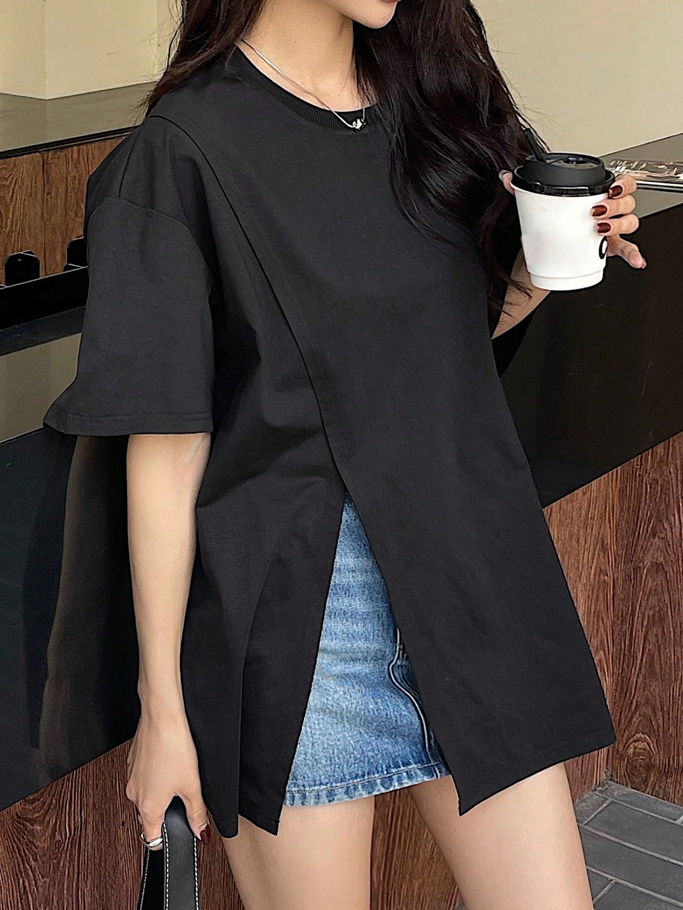 Slit Pullover T-Shirt