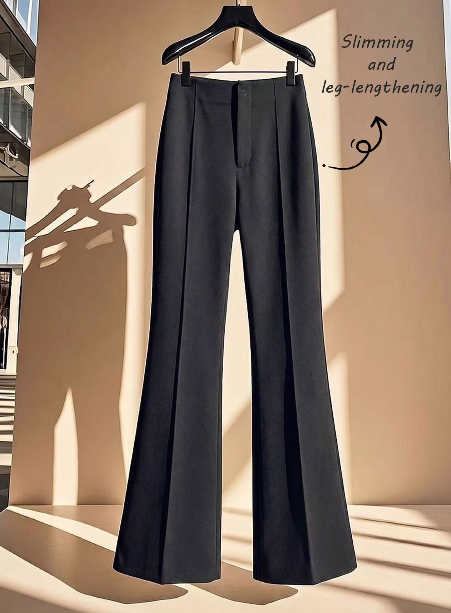 [Moderately Stretchable] High Waist Draped Wide Leg Pants