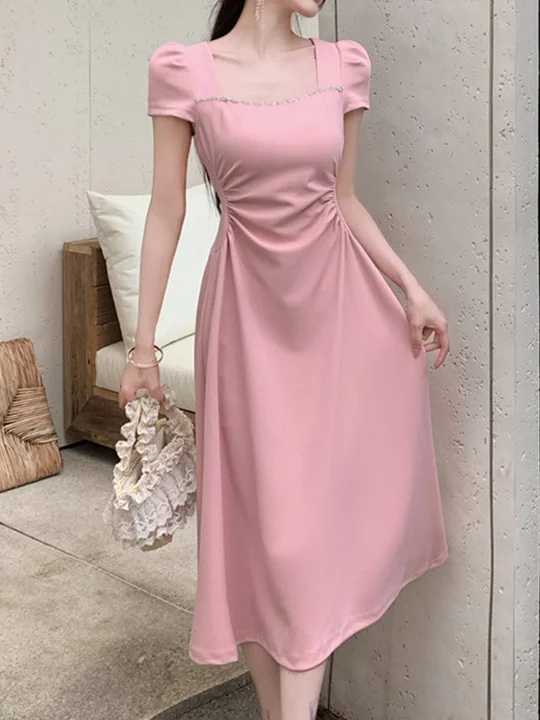 one piece dress ankle length Find Your knee Missacc Ivory Bride A-Line digital pattern Color:GREY 100% viscose