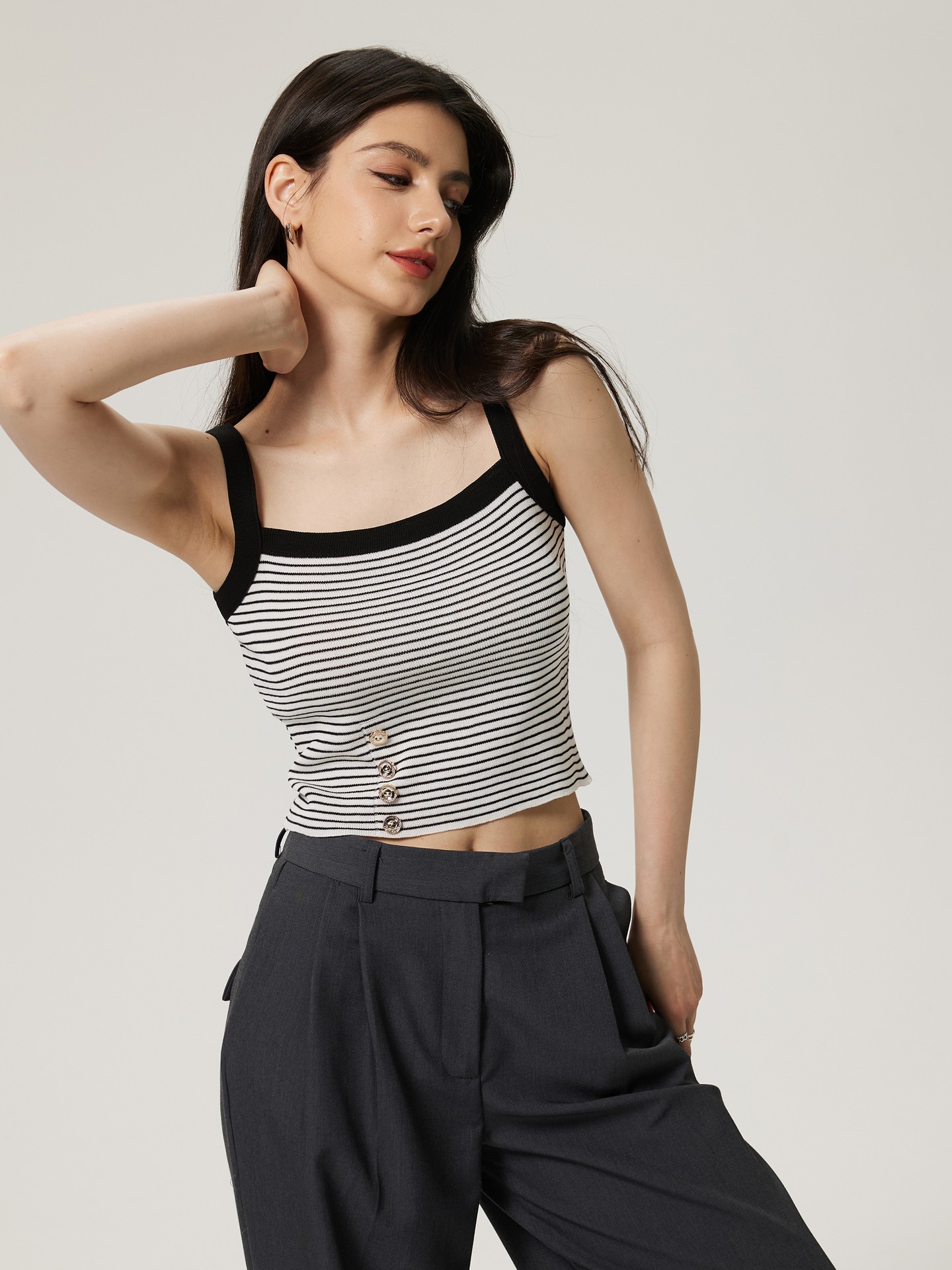 Buttoned Knit Top