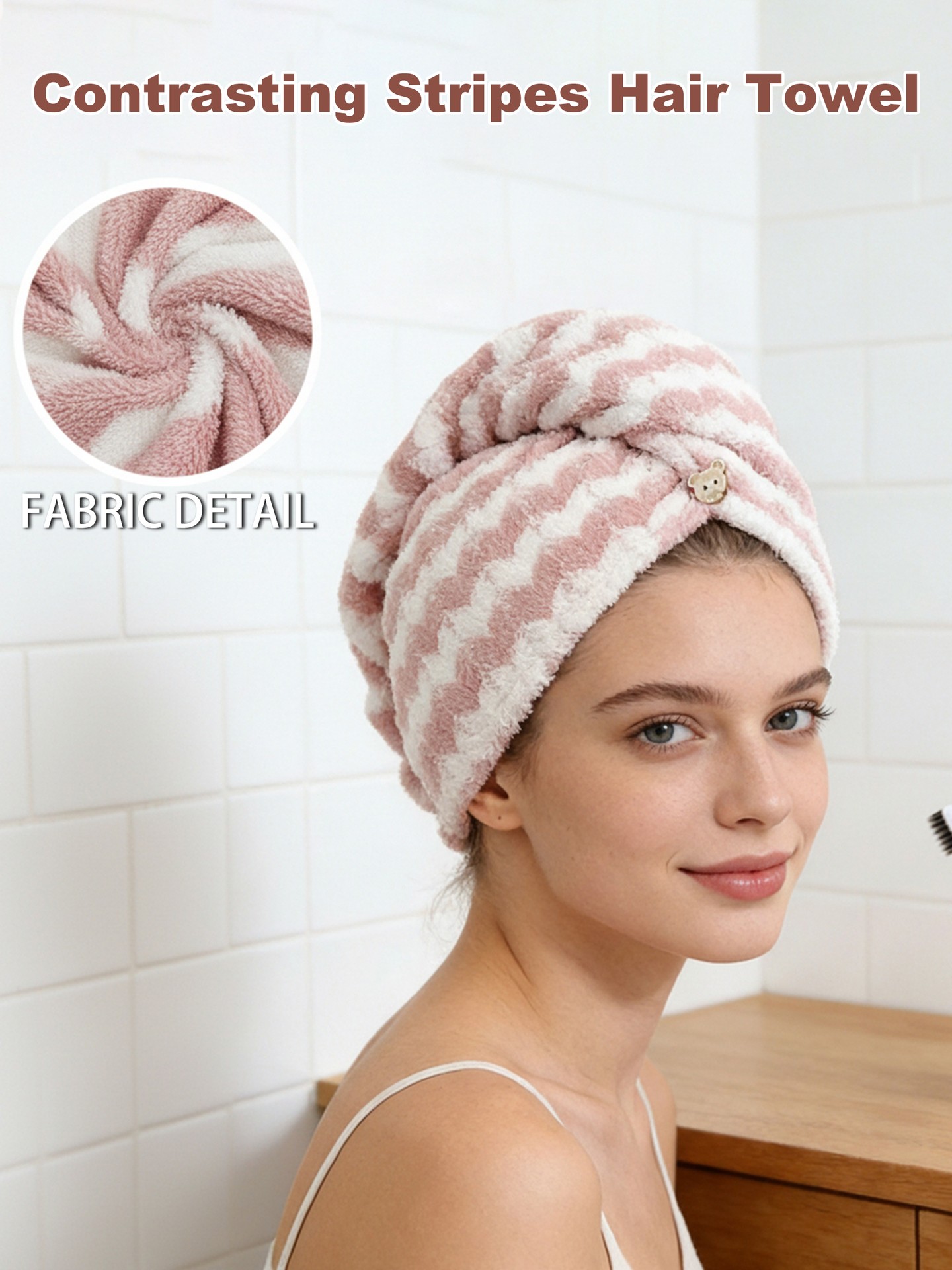 Color Block Hair Towel