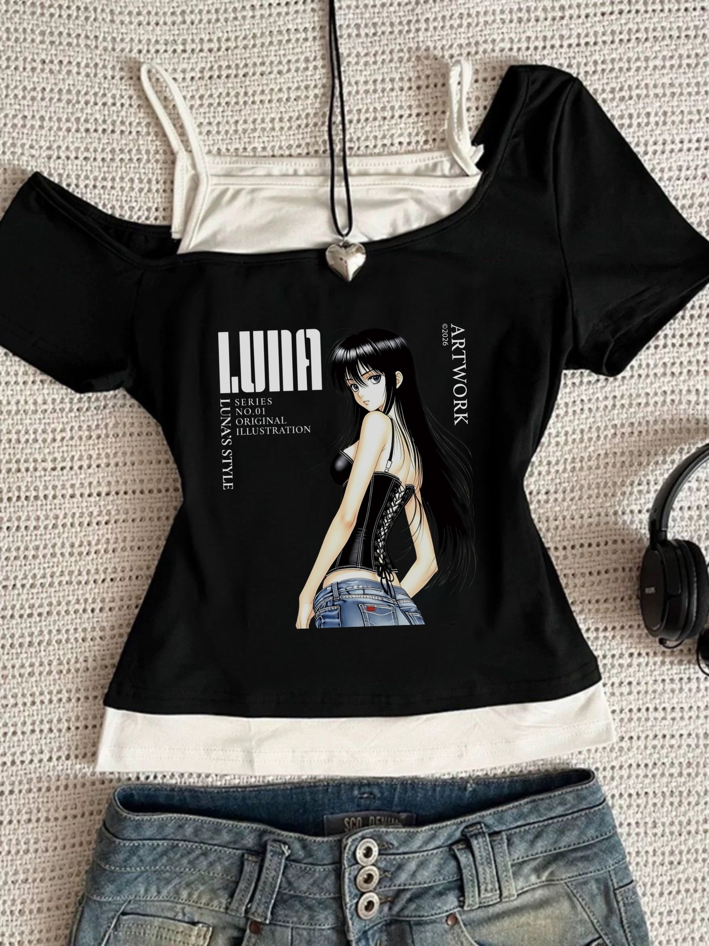 Fake 2 PCS Pullover T-Shirt