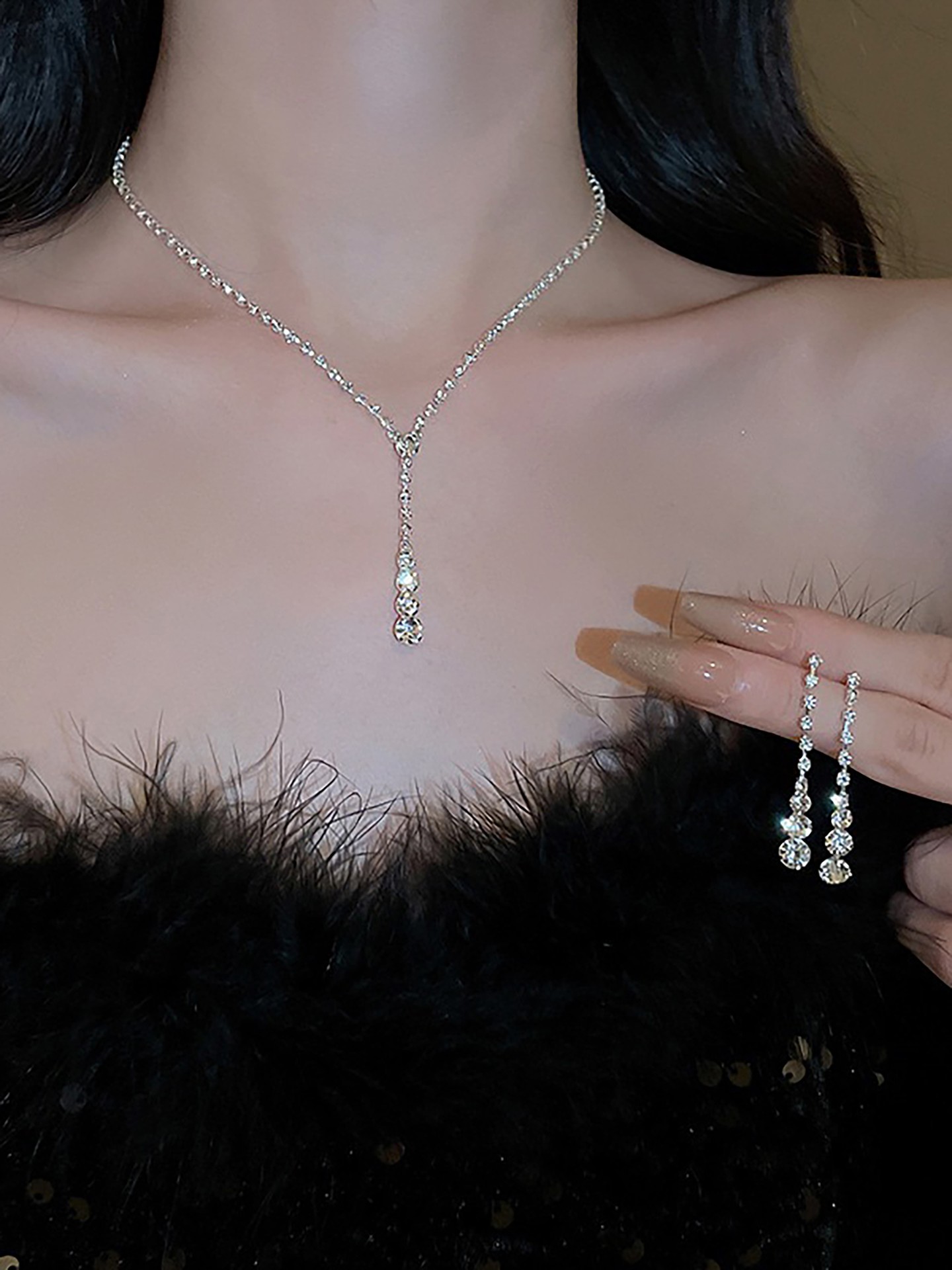 Diamond Imitation/Artificial Jewellery 3Pcs