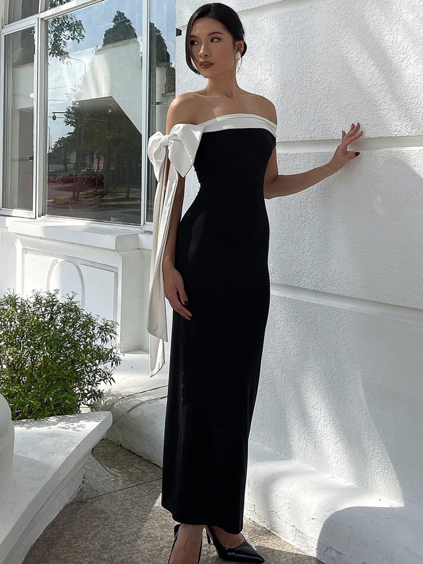 bodycon dress with bow | Savana Low Back tencel dress The Ultimate bridesmaid dress Size:0X