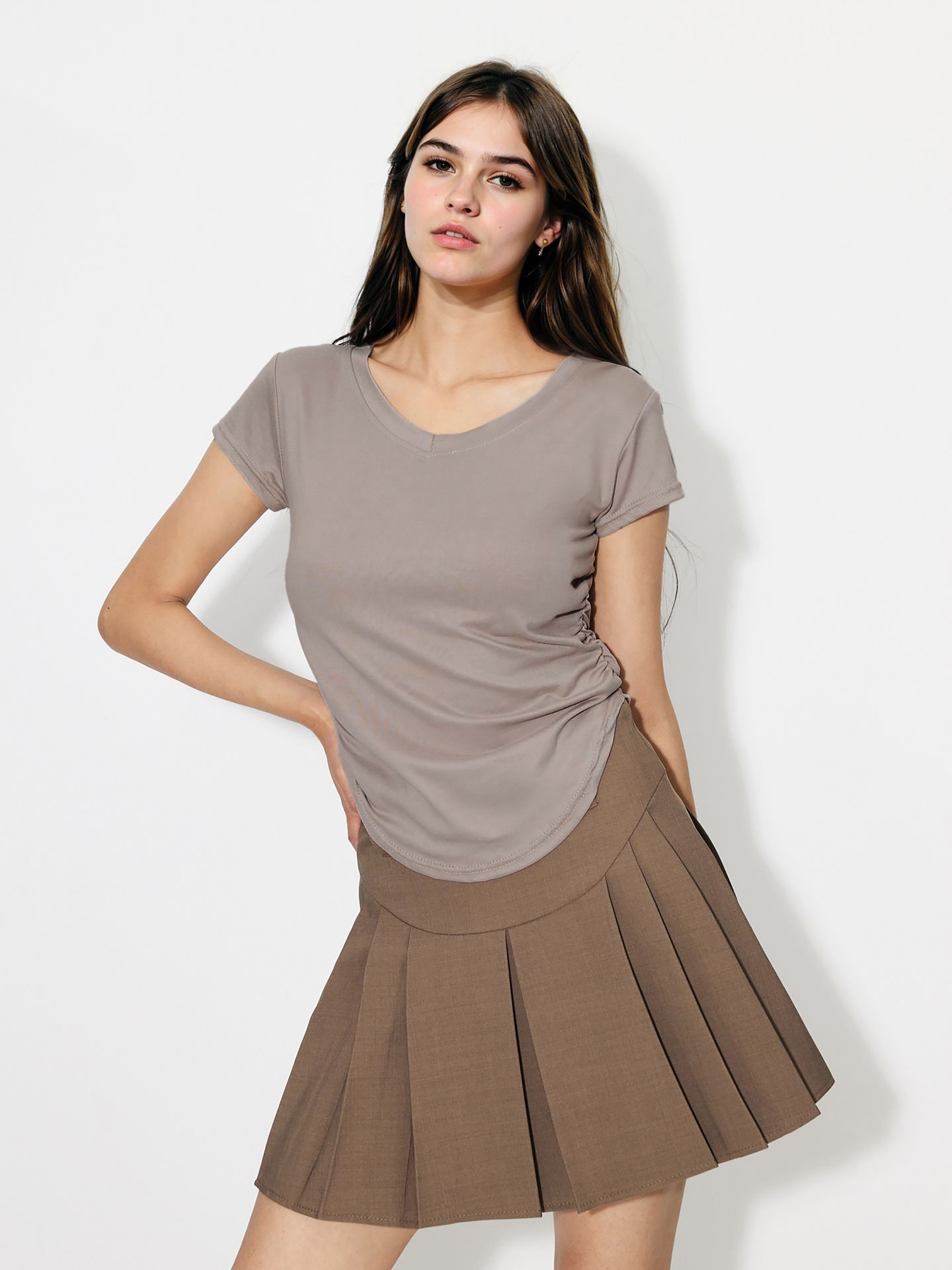 Darted Pullover T-Shirt