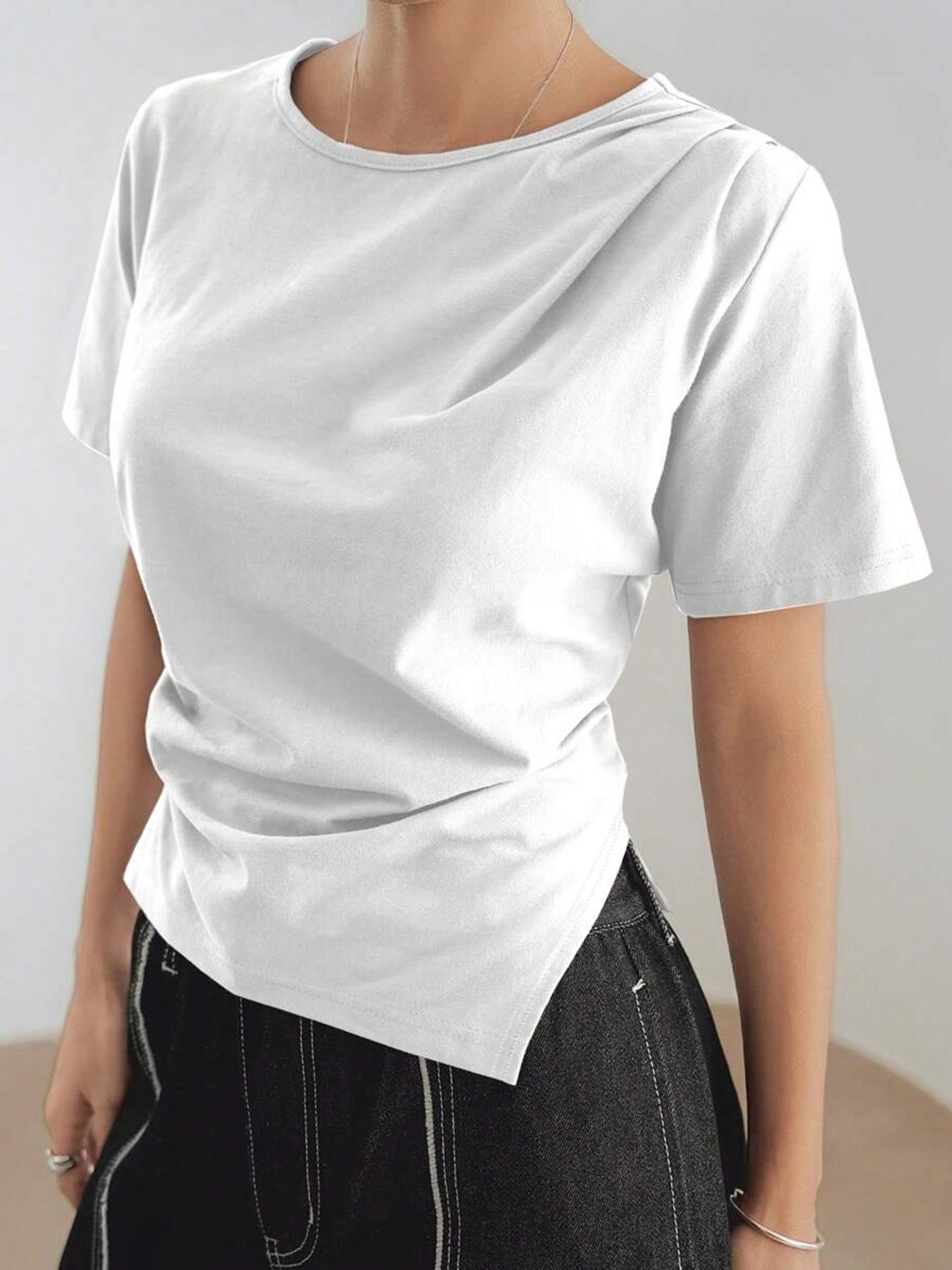 Gathered Pullover T-Shirt