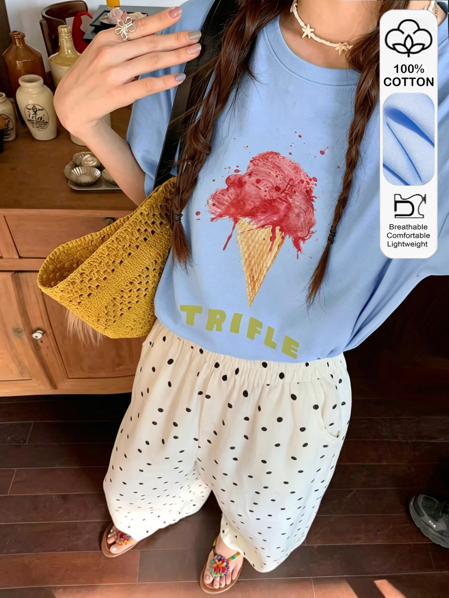 Summer Print Pullover T-Shirt
