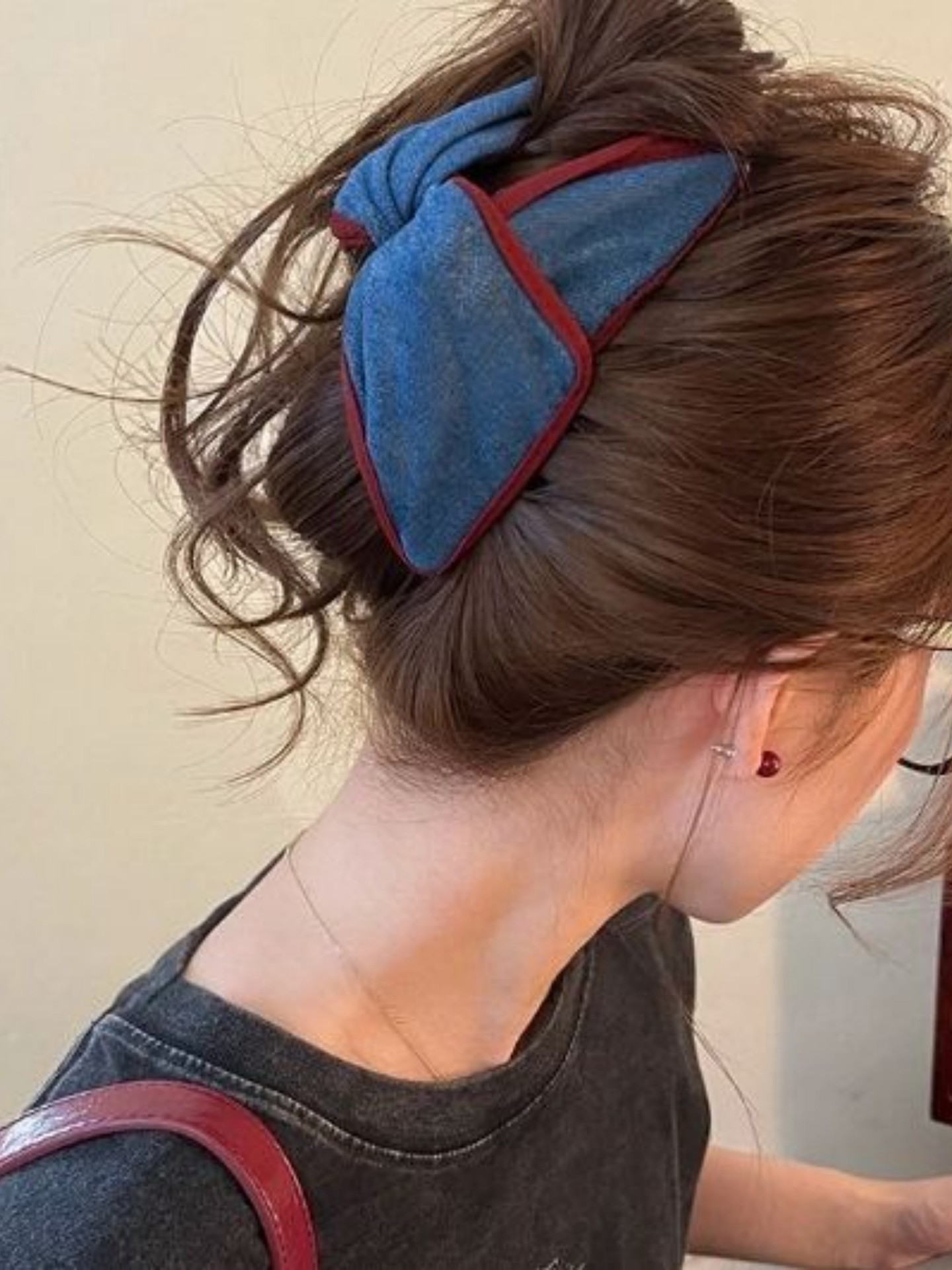 Contrast Denim Hair Clip