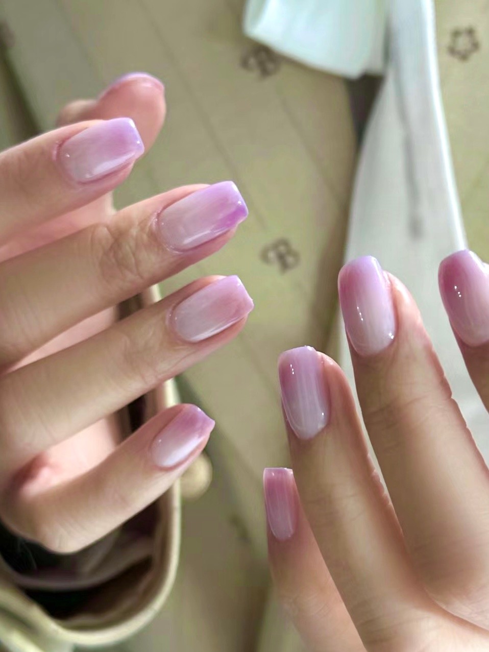 Ombre Medium Coffin Shape Nails