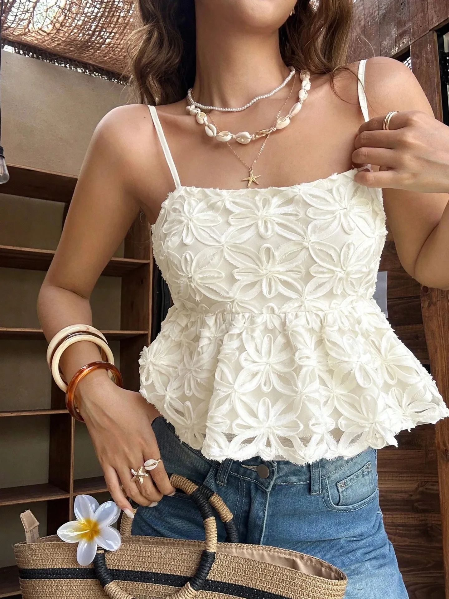 トップス CLANE VOLUME GATHERED CAMI TOP Gathered Cami Top | Savana | Bestsellers