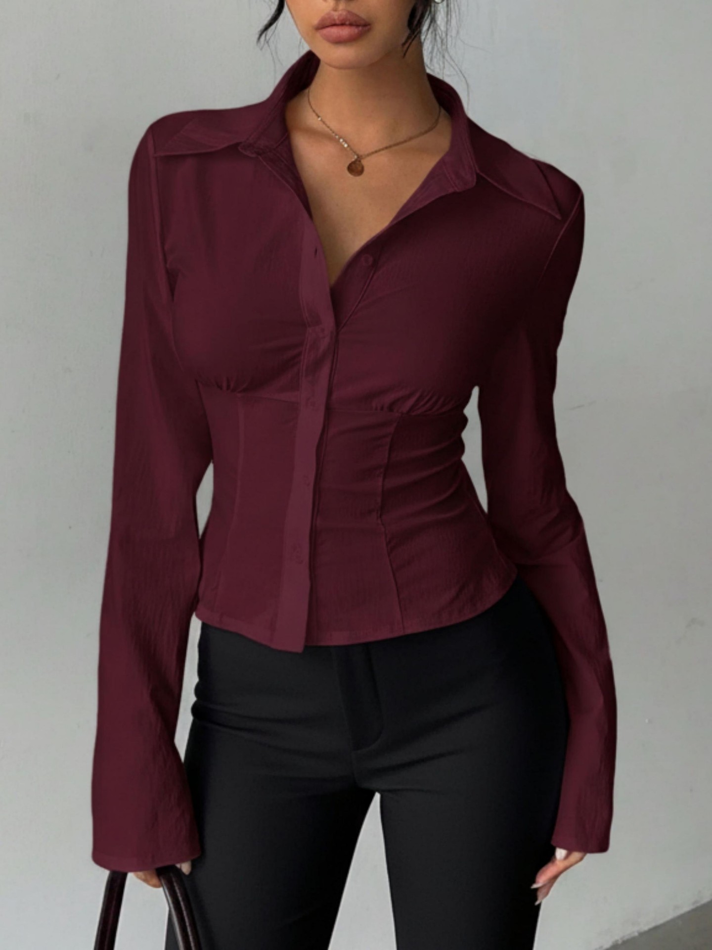 Modern Chic Fitted Blouse
