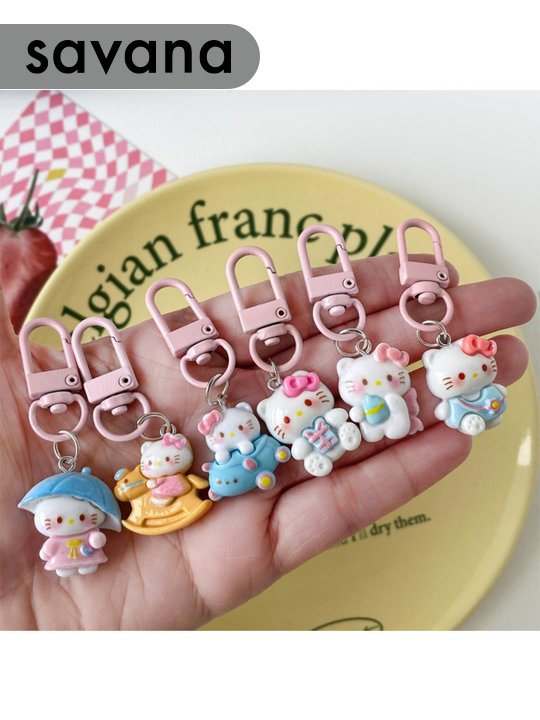 6Pcs Kitty Bag Charm Set