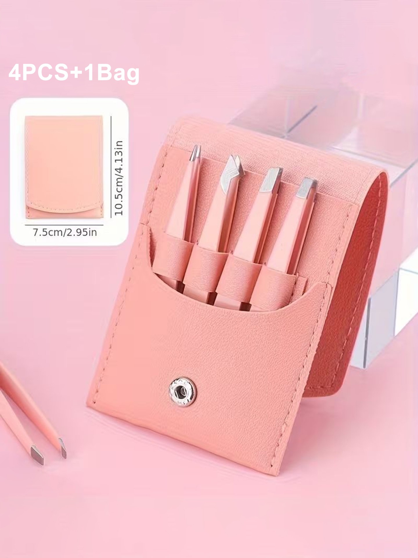 4pcs Tweezers Set With Bag