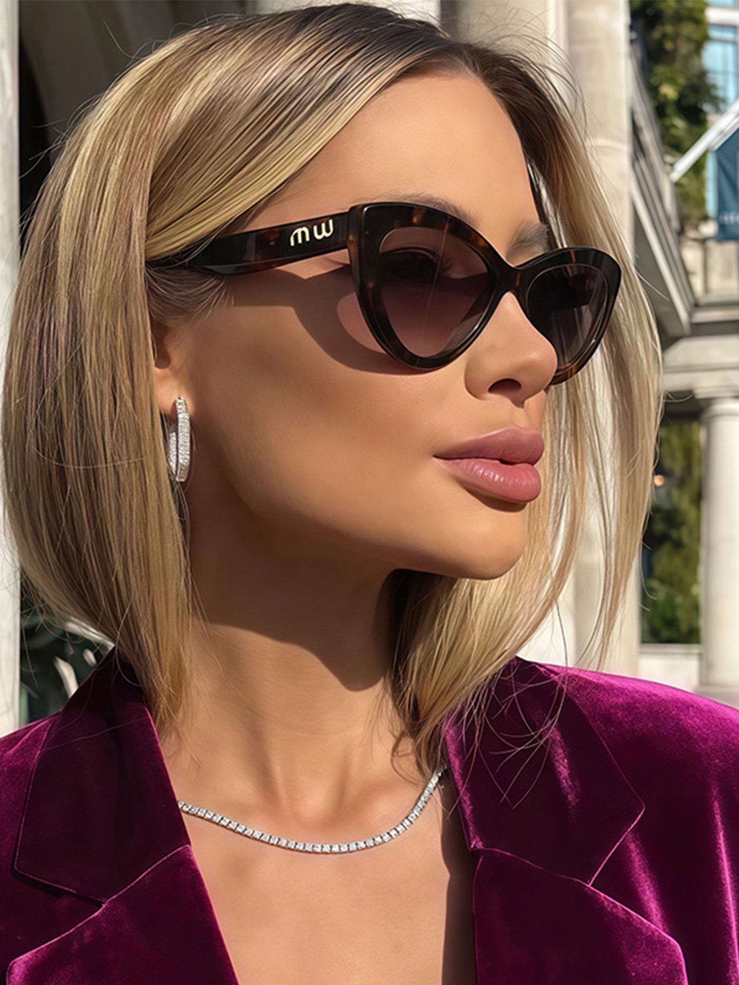 Metal Detail Retro Sunglasses