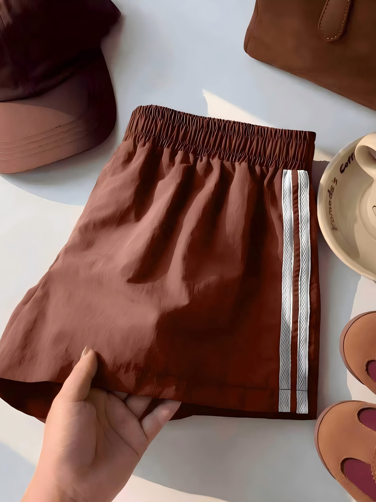Side Stripe Straight Leg Shorts