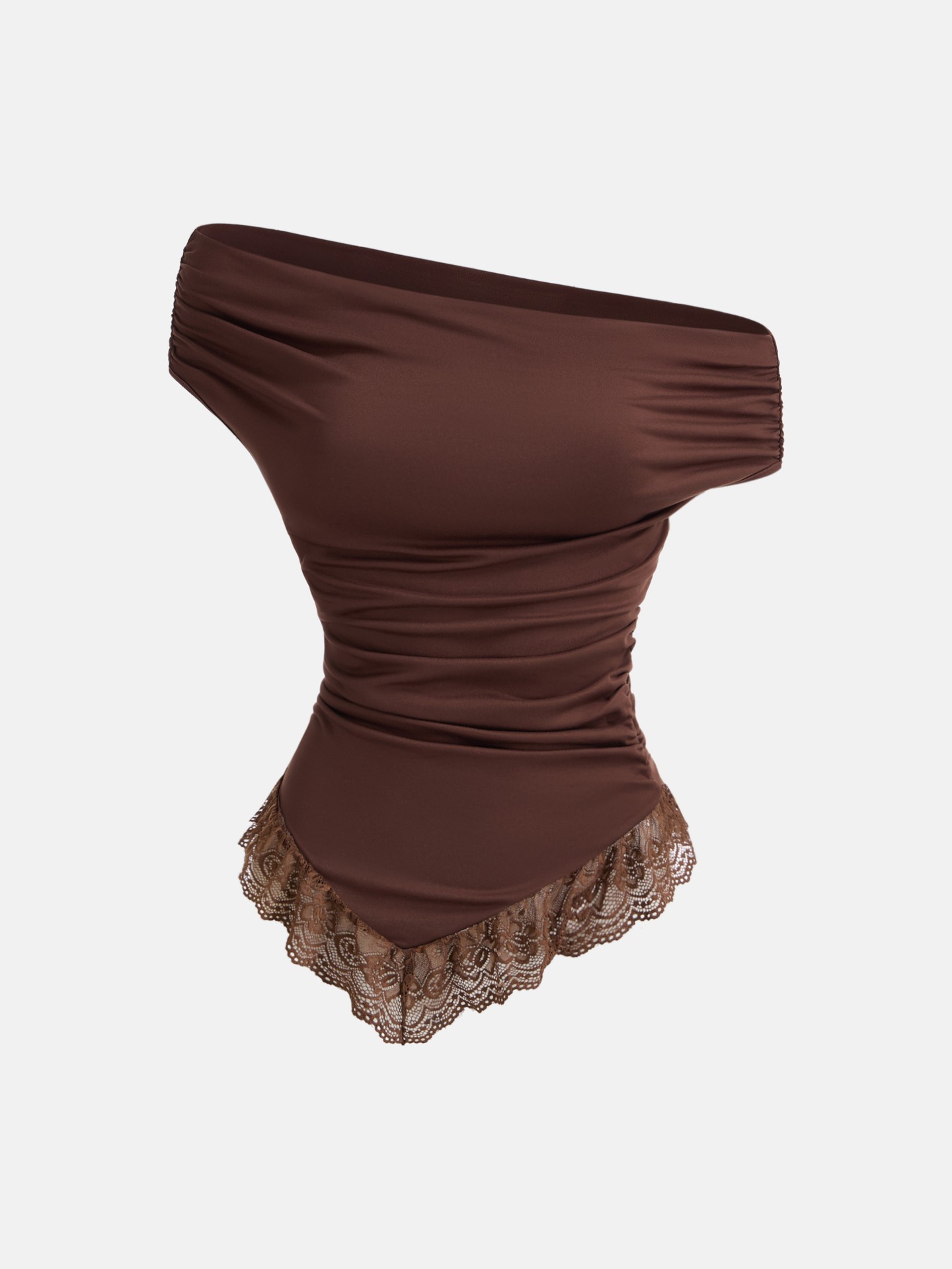 French Off Shoulder Off-Shoulder Lace-Trimmed top