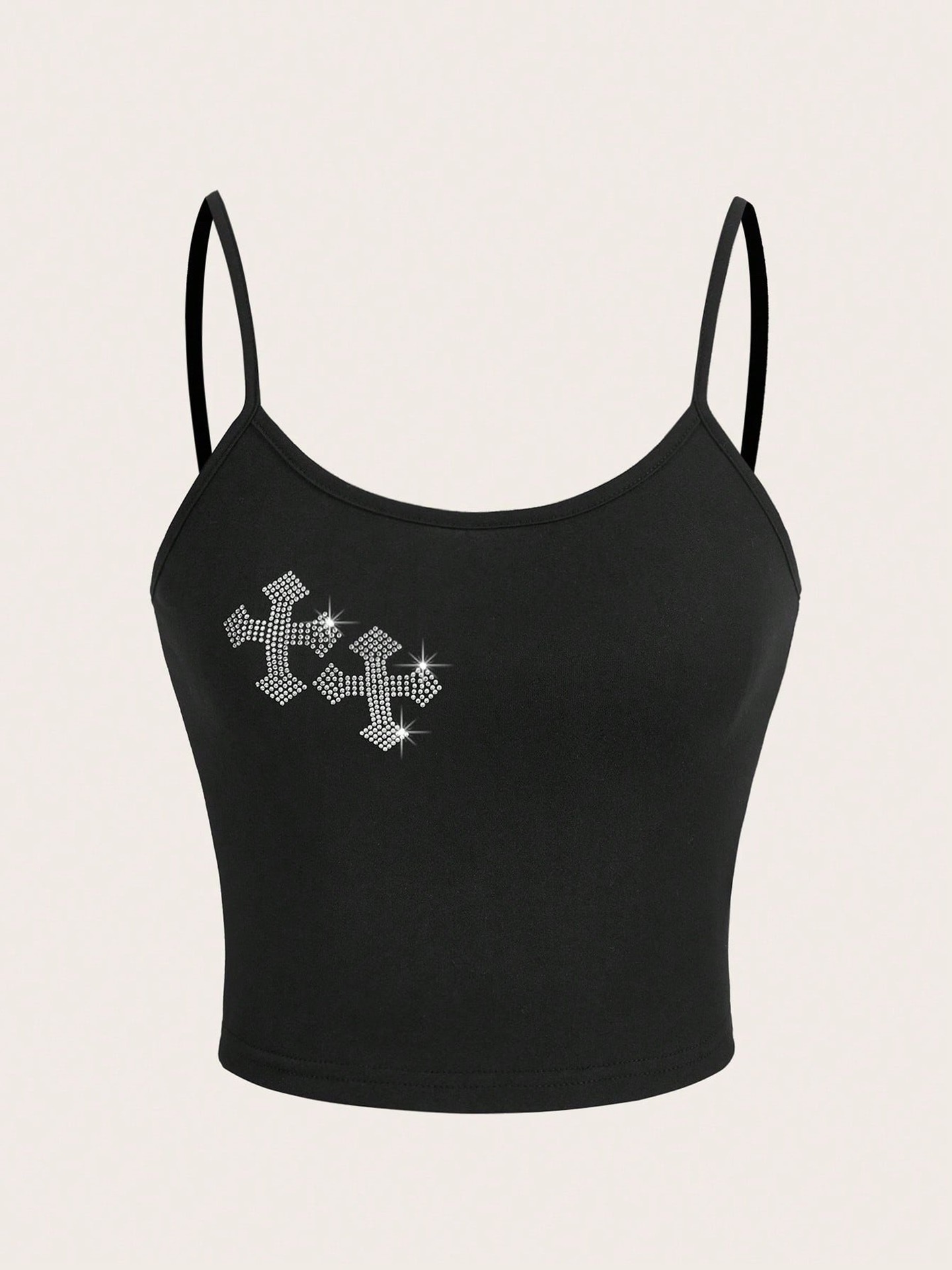 Rhinestone Cross Sleeveless Cami Top