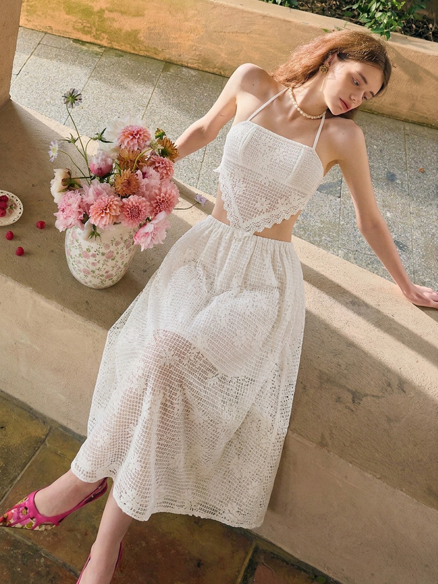 Lattice Lace Summer Set Dress