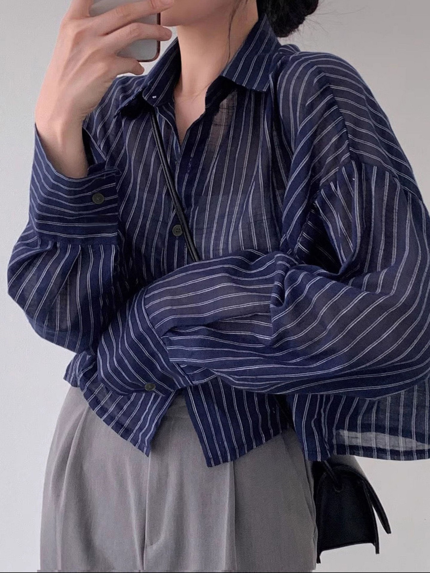 Lightweight Casual Striped Layering Shirt